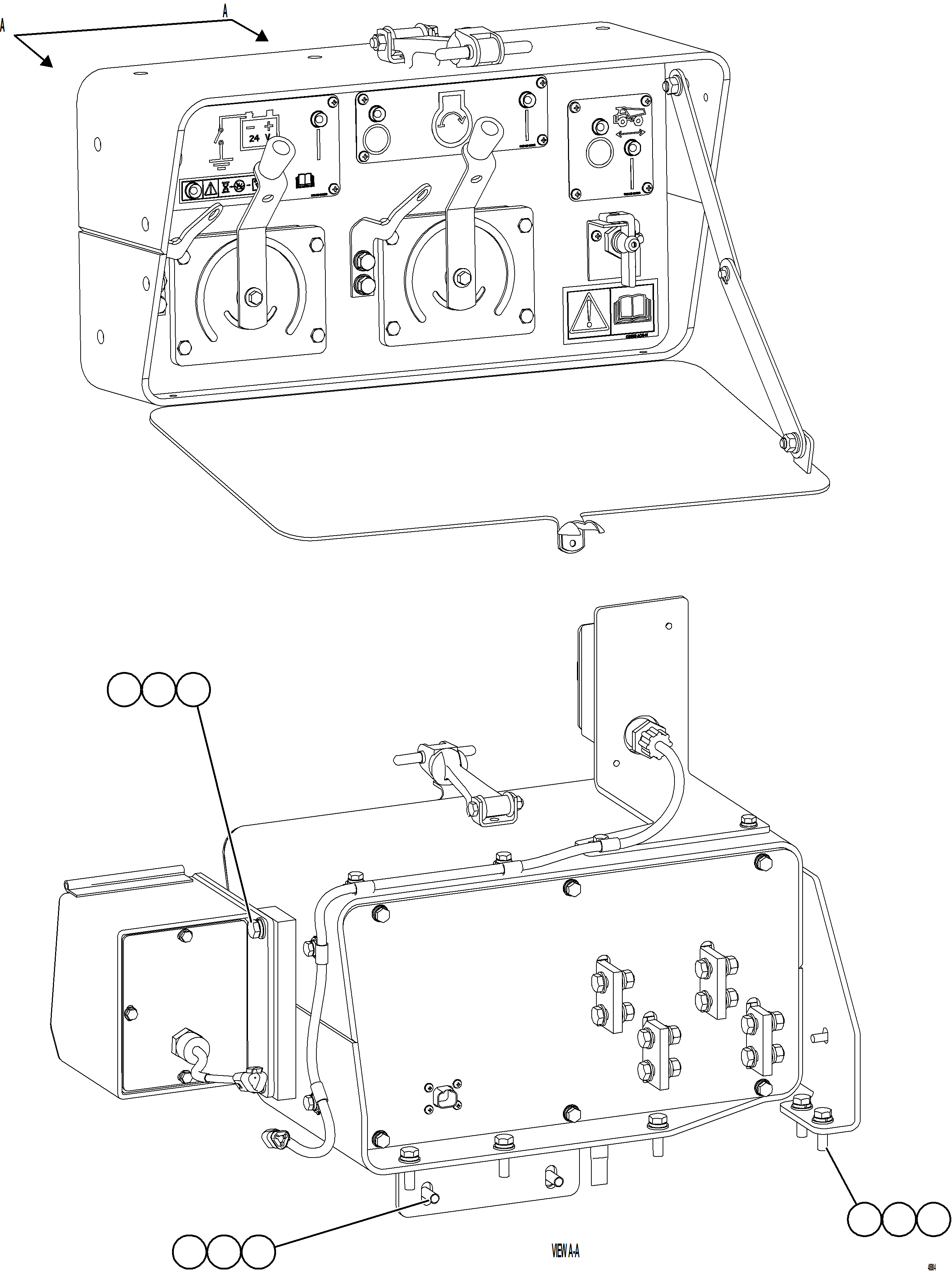 Komatsu parts book diagram for AFE75-BC 980E-5 S/N A50221  KCH: ISOLATION BOX INSTALLATION