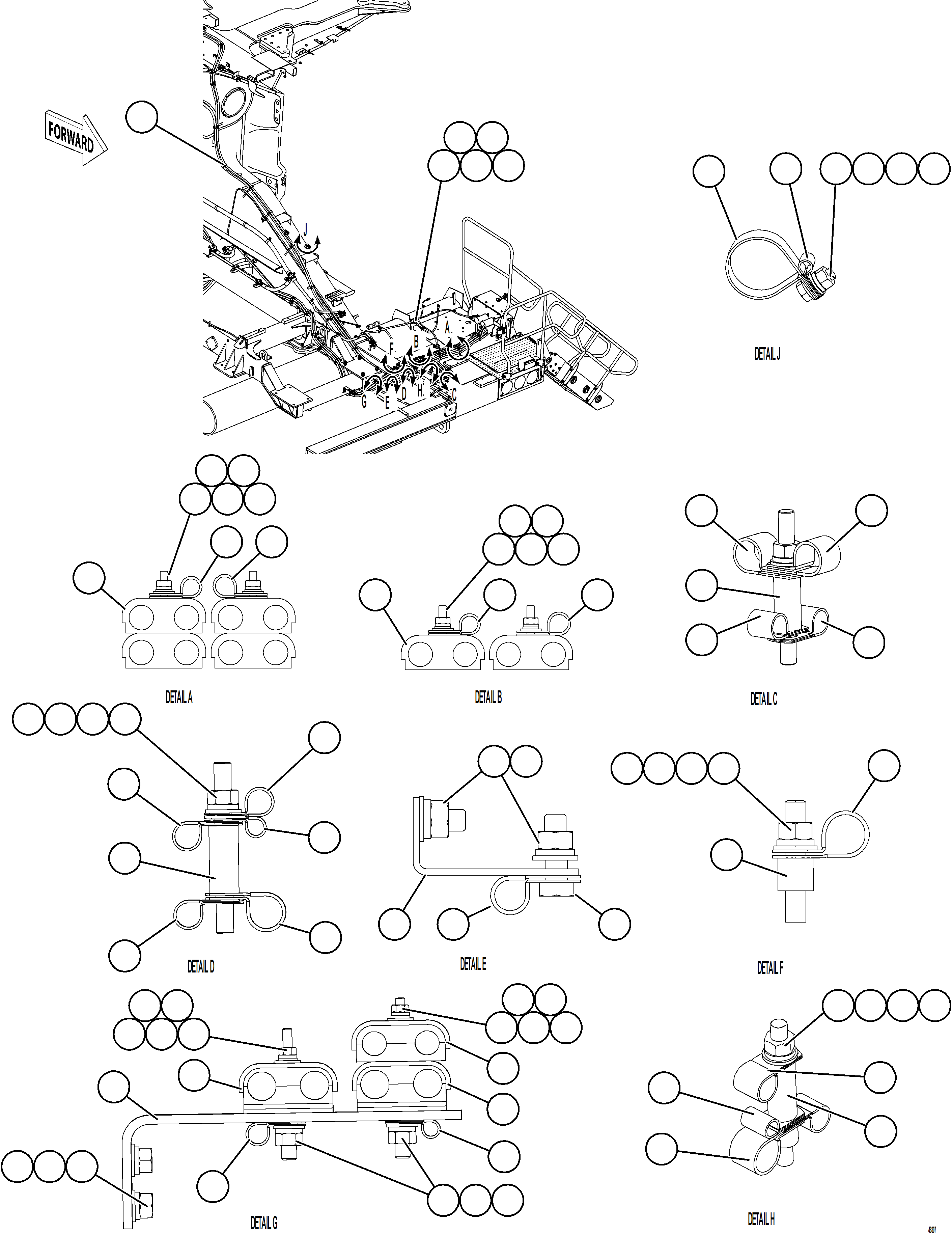 Komatsu parts book diagram for AFE75-BC 980E-5 S/N A50221  KCH: ISOLATION BOX EXTERNAL WIRING    1/2