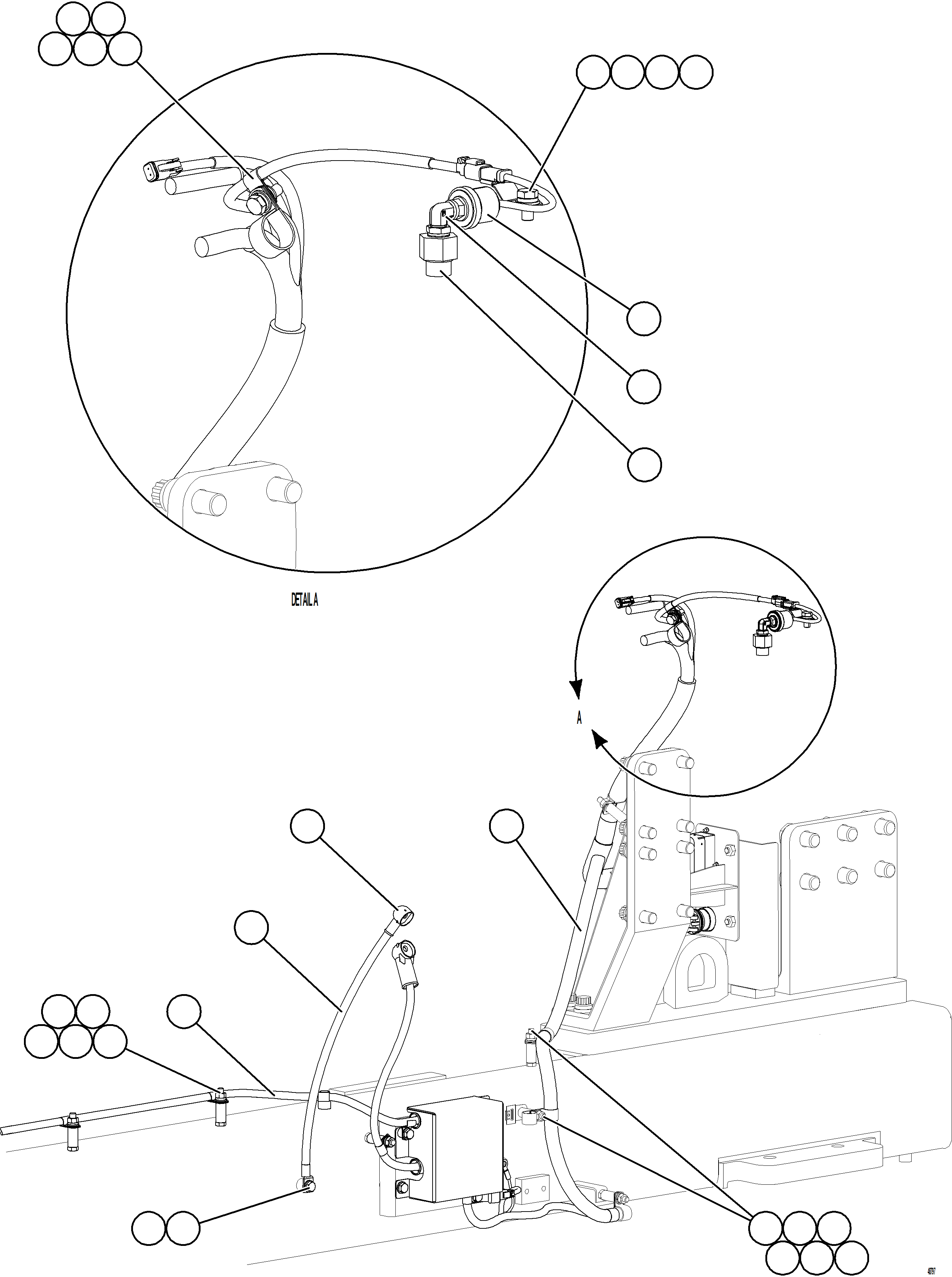 Komatsu parts book diagram for AFE75-BC 980E-5 S/N A50221  KCH: ENGINE PRELUBE WIRING    1/2