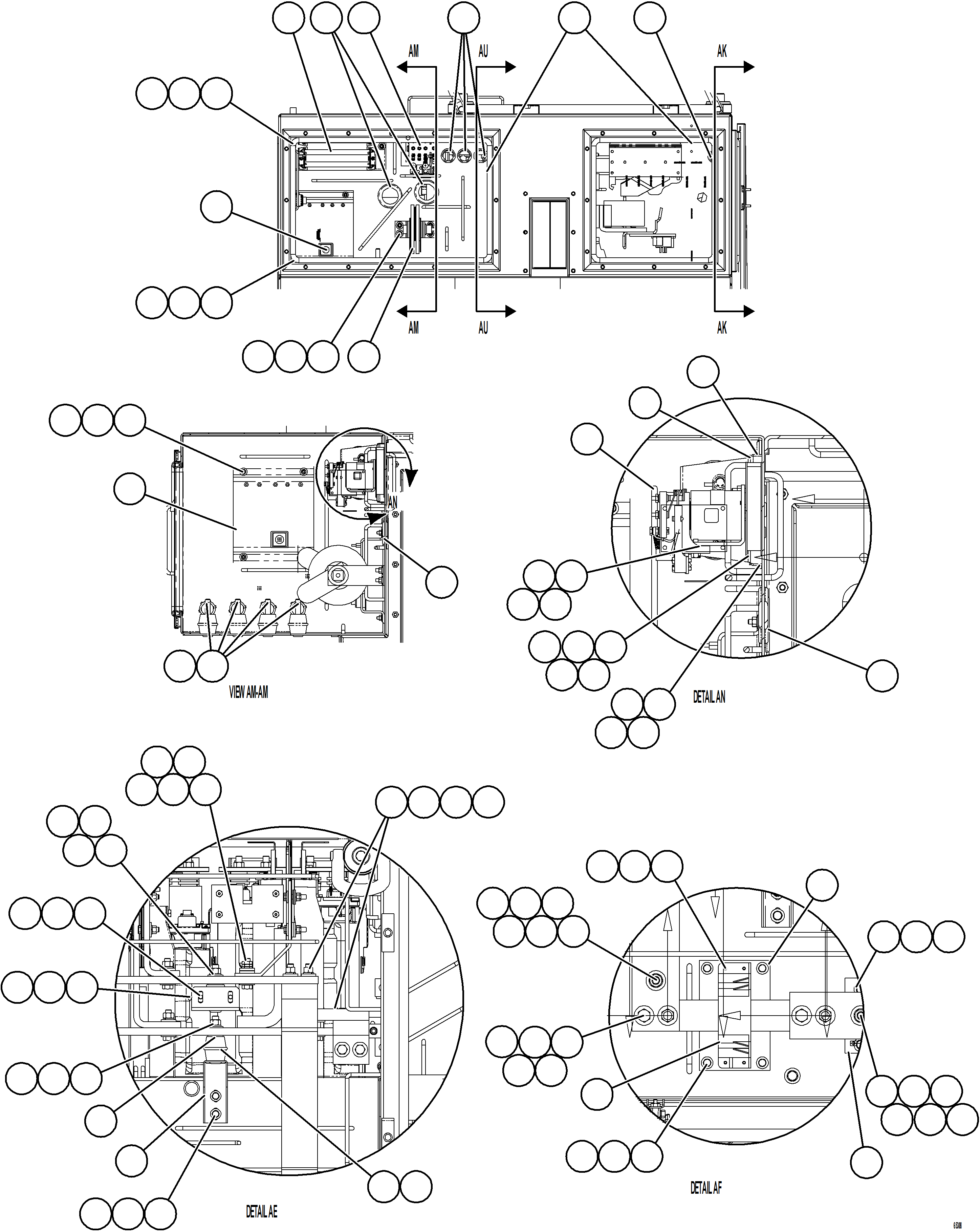 Komatsu parts book diagram for AFE75-BC 980E-5 S/N A50221  KCH: CONTROL CABINET    8/17