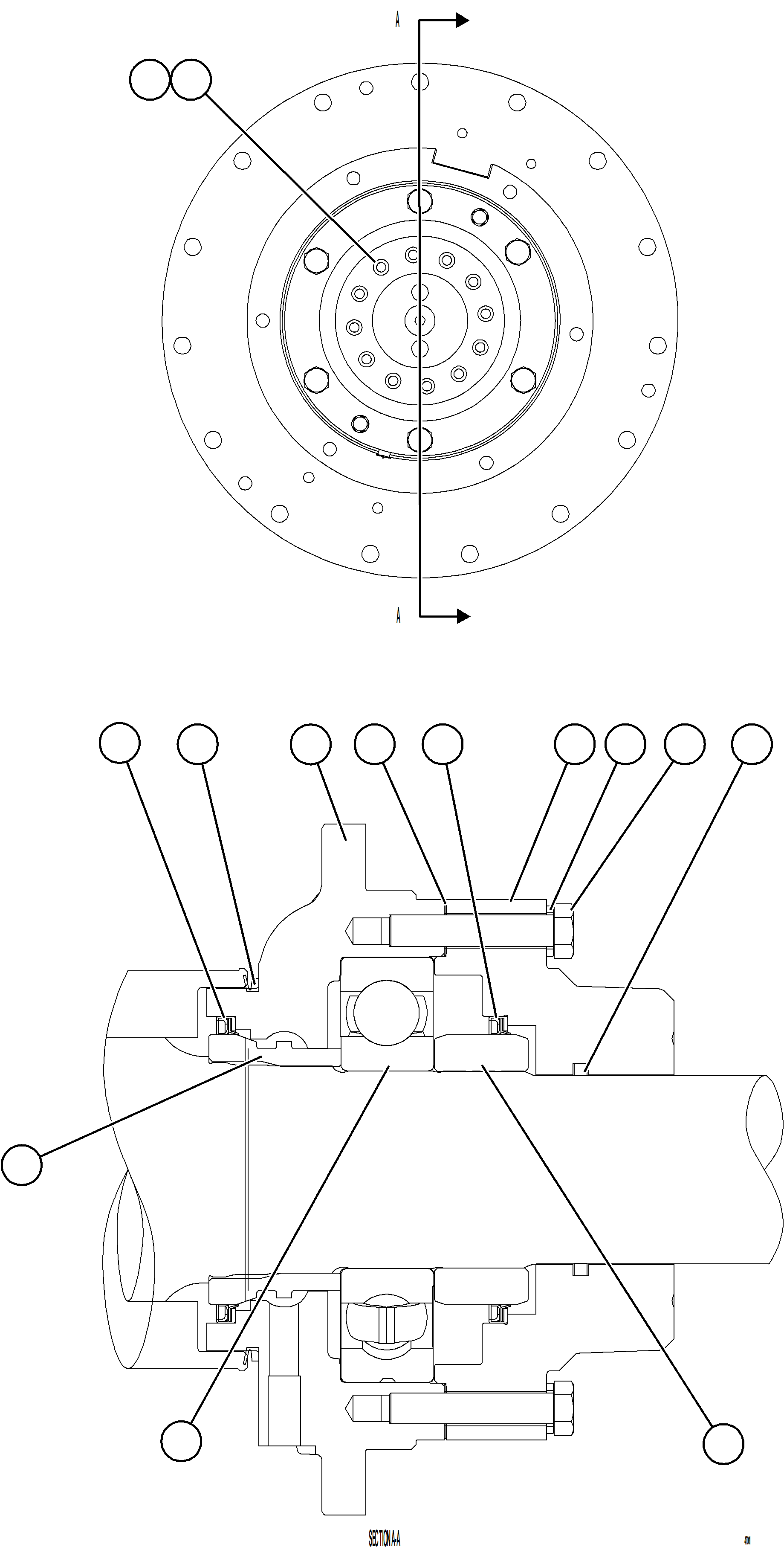 Komatsu parts book diagram for AFE75-BC 980E-5 S/N A50221  KCH: ALTERNATOR BEARING ASSEMBLY