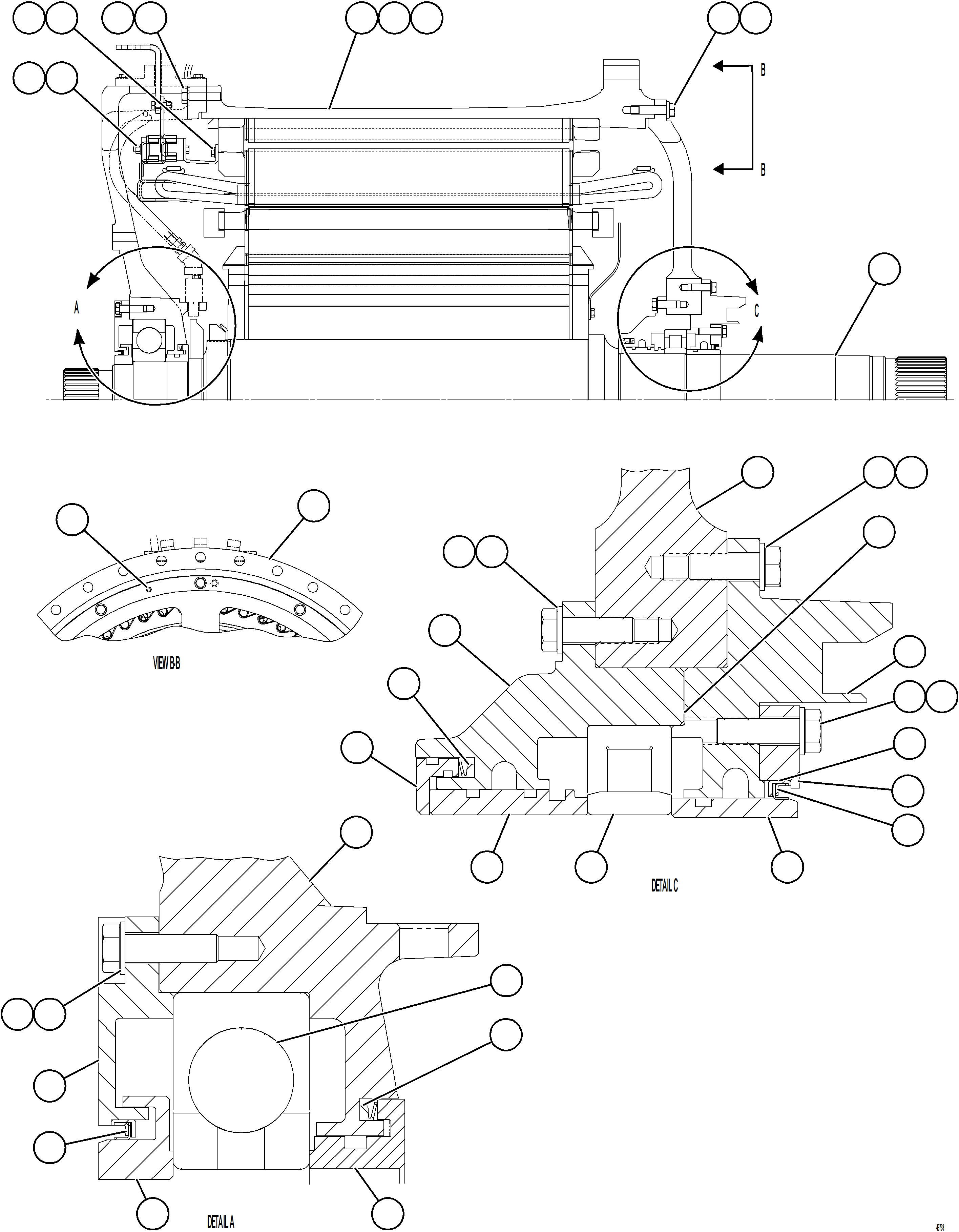 Komatsu parts book diagram for AFE75-BC 980E-5 S/N A50221  KCH: WHEEL MOTOR    1/3