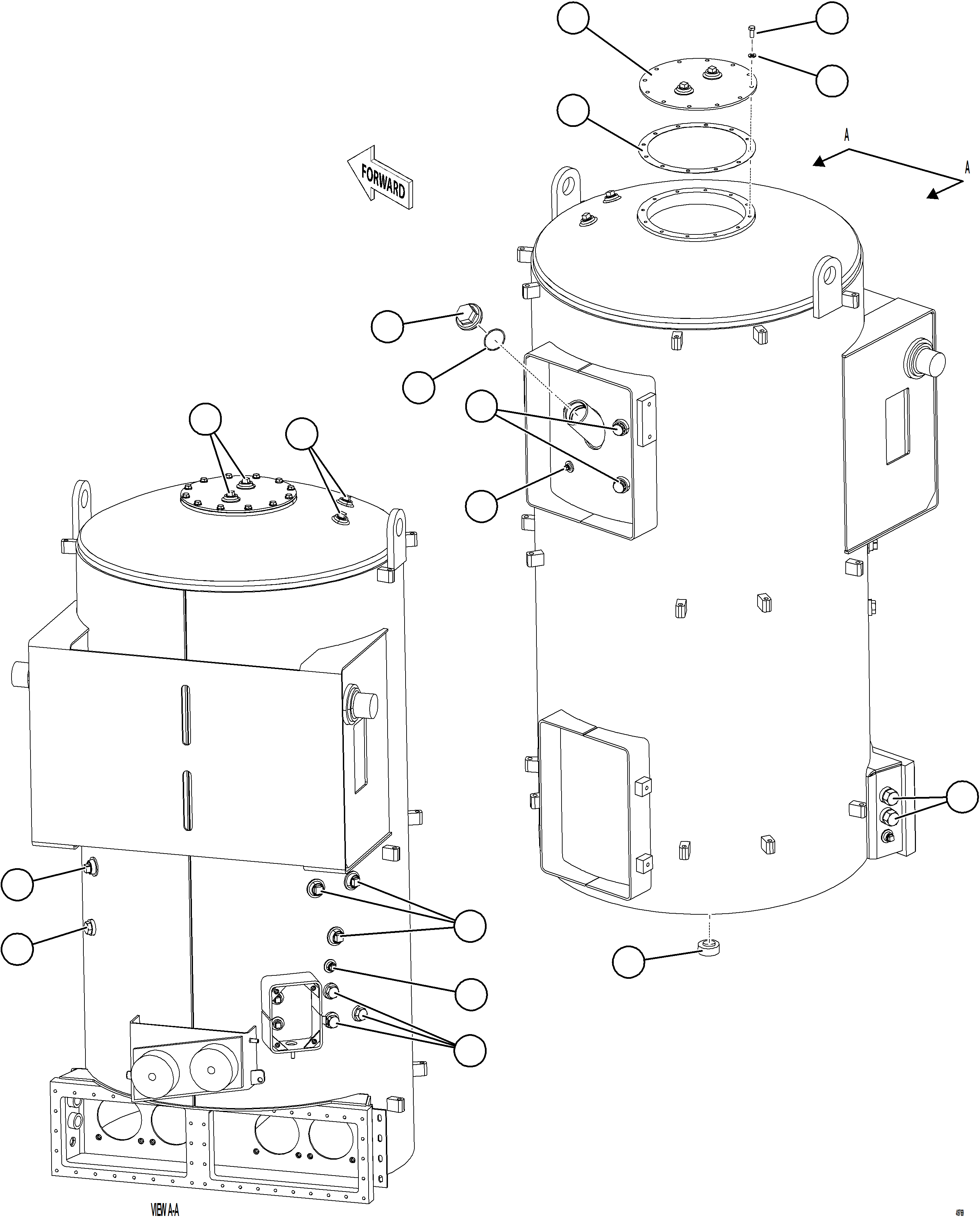 Komatsu parts book diagram for AFE75-BC 980E-5 S/N A50221  KCH: HYDRAULIC TANK STRUCTURE
