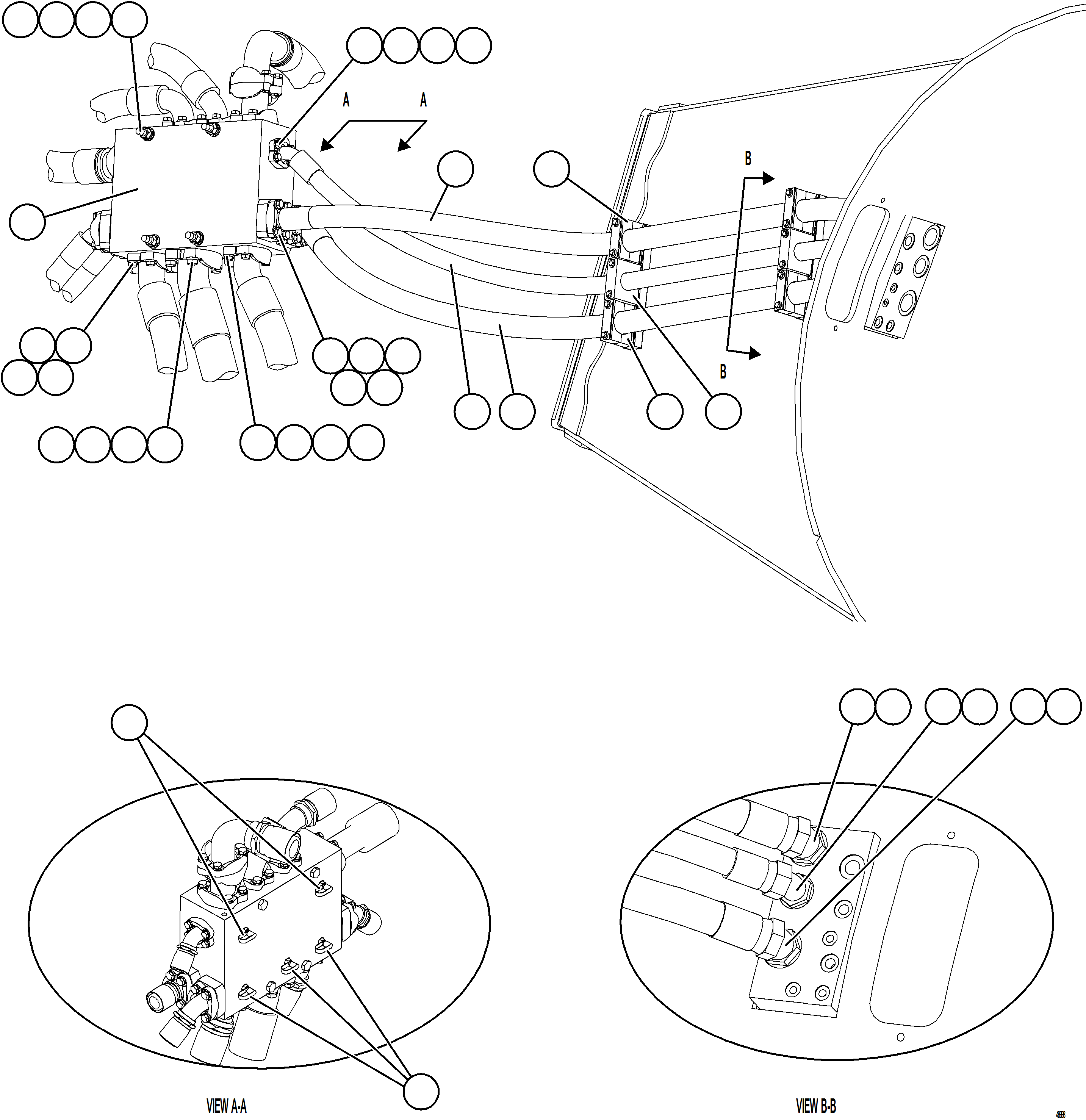 Komatsu parts book diagram for AFE75-BC 980E-5 S/N A50221  KCH: BRAKE COOLING PIPING - REAR AXLE    1/2