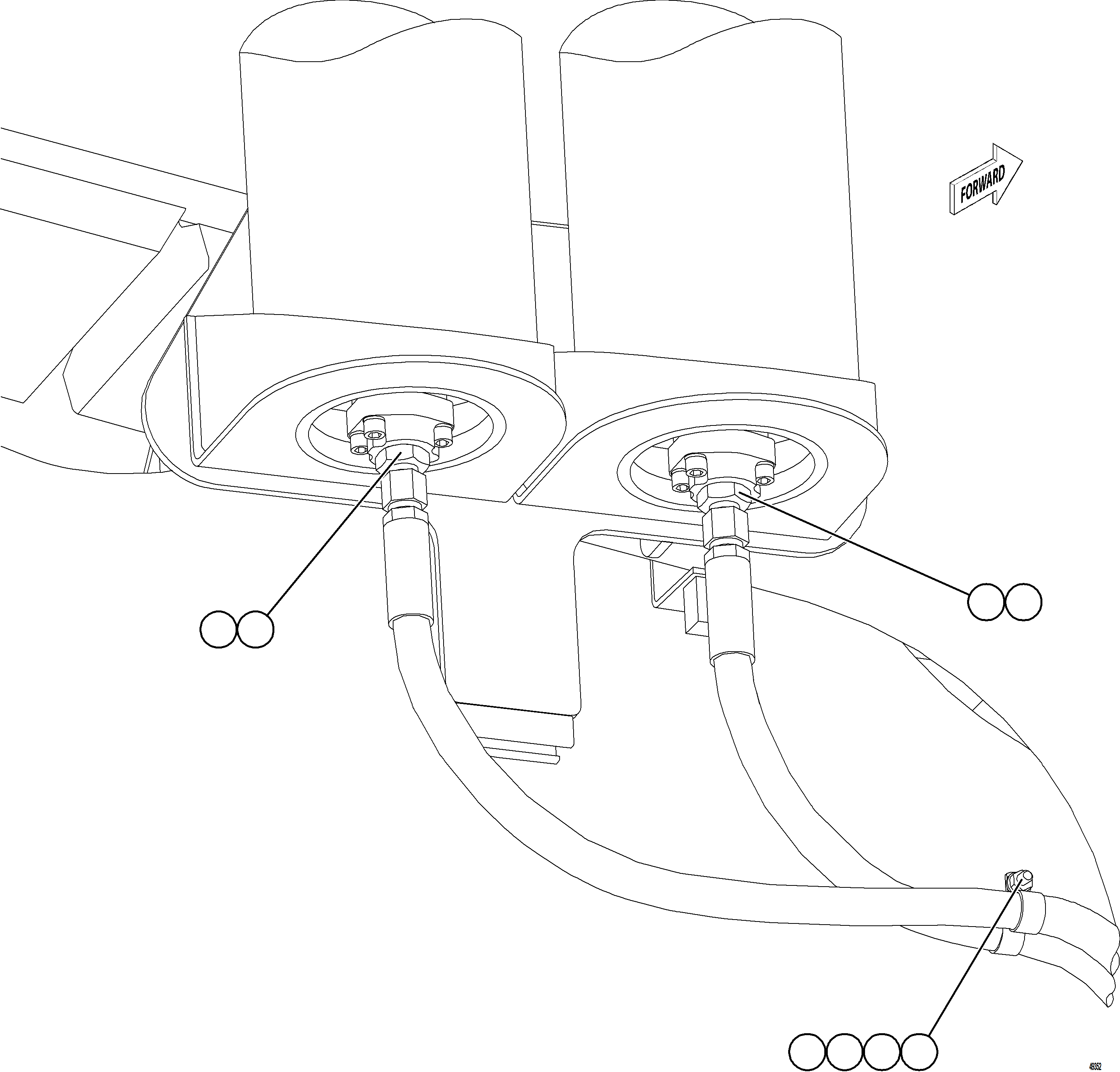 Komatsu parts book diagram for AFE75-BC 980E-5 S/N A50221  KCH: FRONT BRAKE APPLY PIPING    2/2