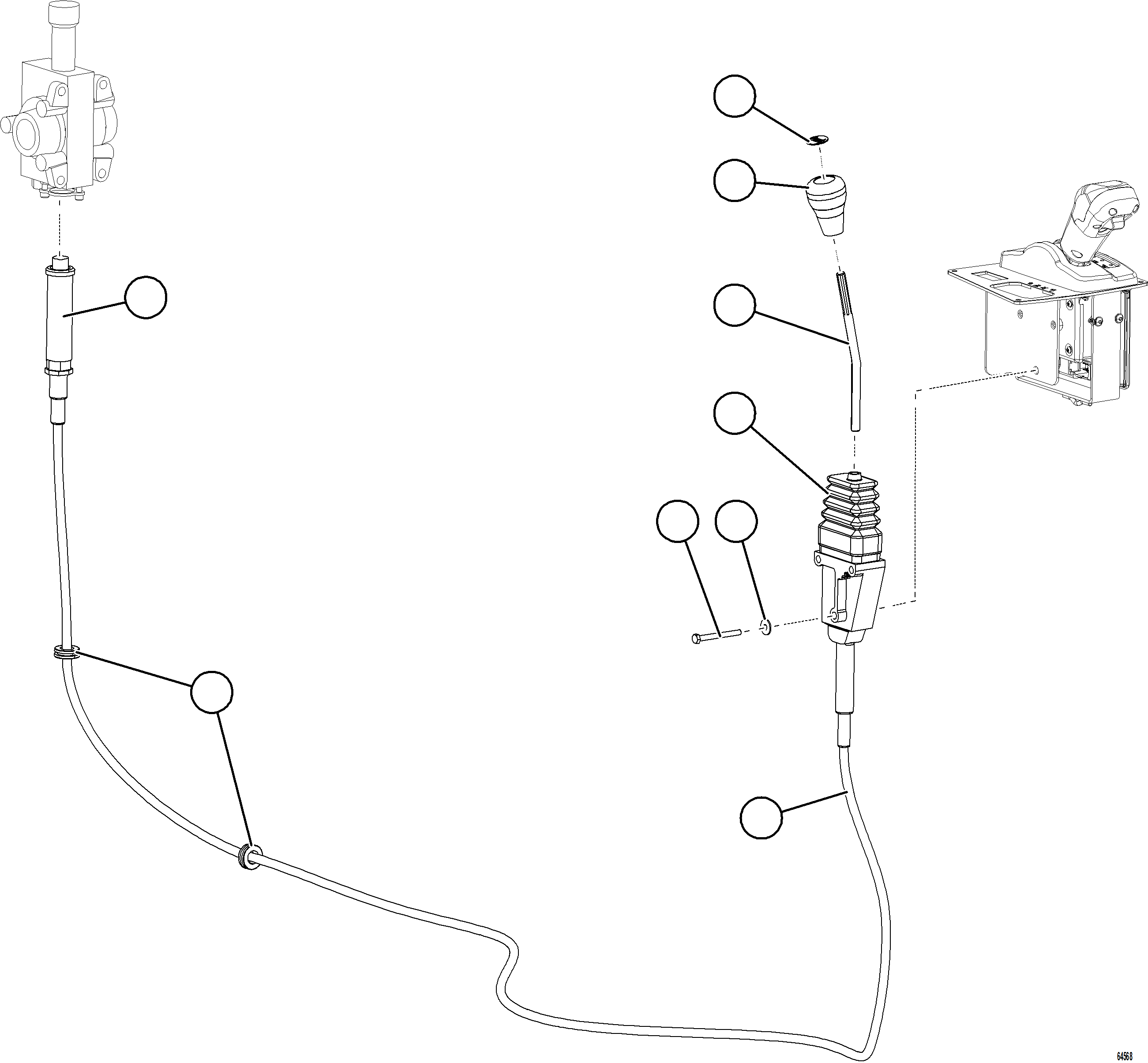 Komatsu parts book diagram for AFE75-BC 980E-5 S/N A50221  KCH: HOIST LEVER INSTALLATION