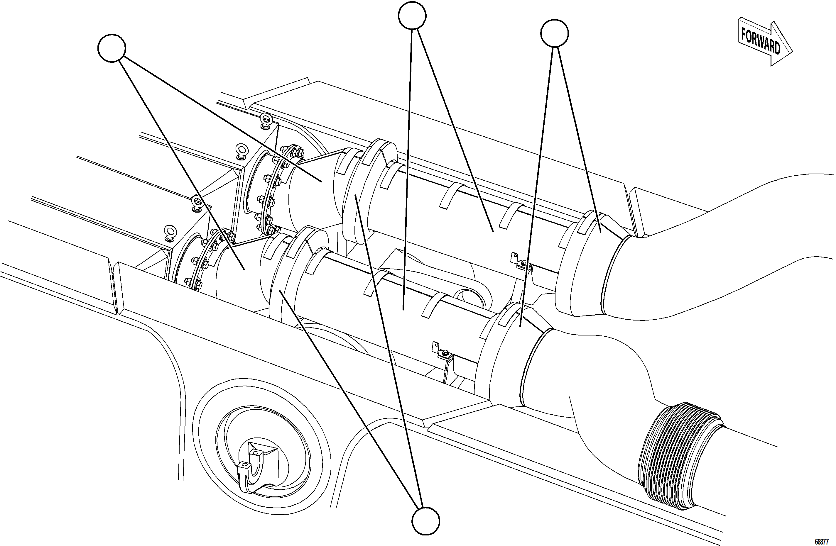 Komatsu parts book diagram for AFE75-BK 980E-5 S/N A50255 - A50256,A50257,A50260 - A50269,A50271 - A50273  KNA: EXHAUST BLANKETS