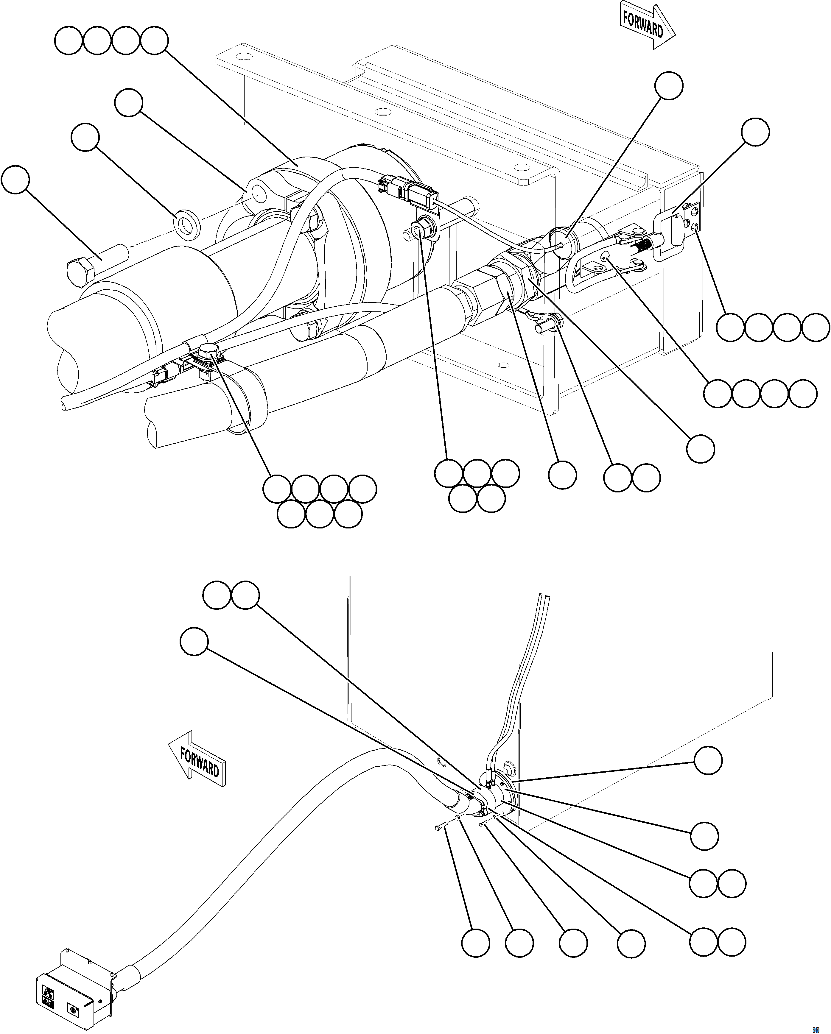 Komatsu parts book diagram for AFE75-BK 980E-5 S/N A50255 - A50256,A50257,A50260 - A50269,A50271 - A50273  KNA: FUEL TANK/DEF TANK REMOTE FILL - LH    2/2