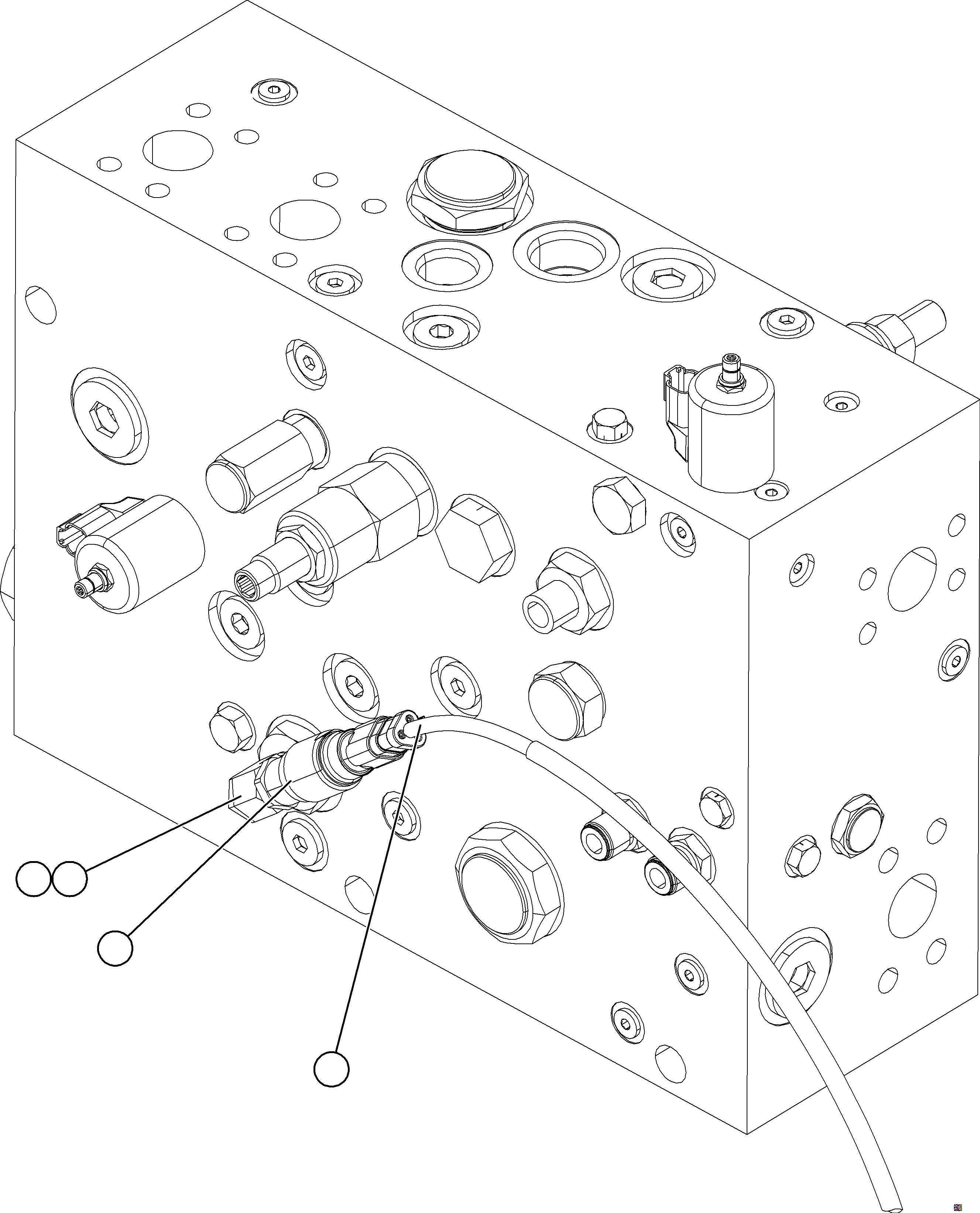 Komatsu parts book diagram for AFE75-BK 980E-5 S/N A50255 - A50256,A50257,A50260 - A50269,A50271 - A50273  KNA: STEERING BLEEDDOWN MANIFOLD SENSOR & SWITCHES  2/2
