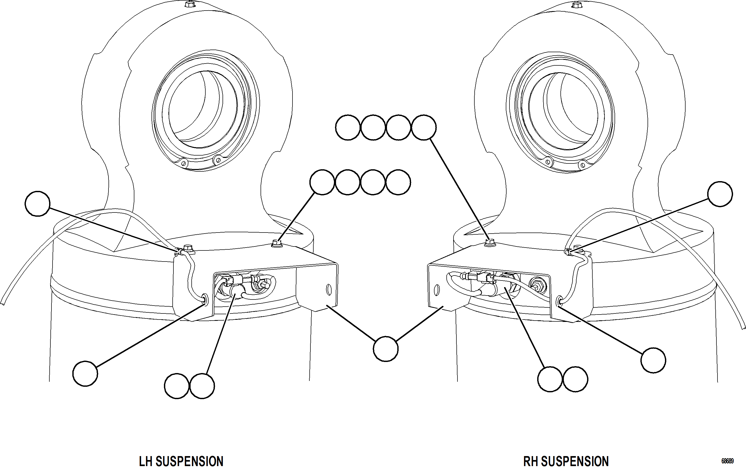 Komatsu parts book diagram for AFE75-BK 980E-5 S/N A50255 - A50256,A50257,A50260 - A50269,A50271 - A50273  KNA: PLM PRESSURE SENSOR - REAR SUSPENSIONS    1/2