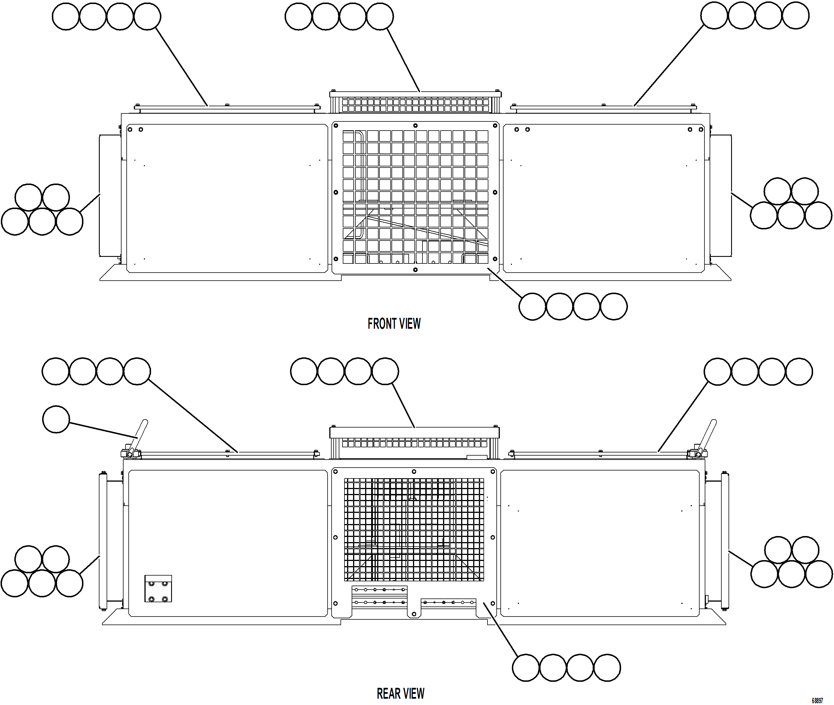 Komatsu parts book diagram for AFE75-BK 980E-5 S/N A50255 - A50256,A50257,A50260 - A50269,A50271 - A50273  KNA: RETARDING GRID    3/3