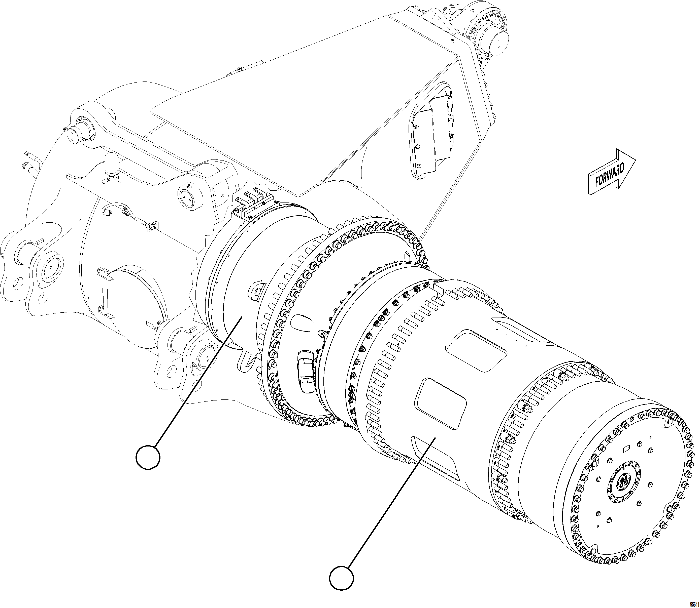 Komatsu parts book diagram for AFE75-BK 980E-5 S/N A50255 - A50256,A50257,A50260 - A50269,A50271 - A50273  KNA: WHEEL MOTOR ROTOR ASSEMBLY