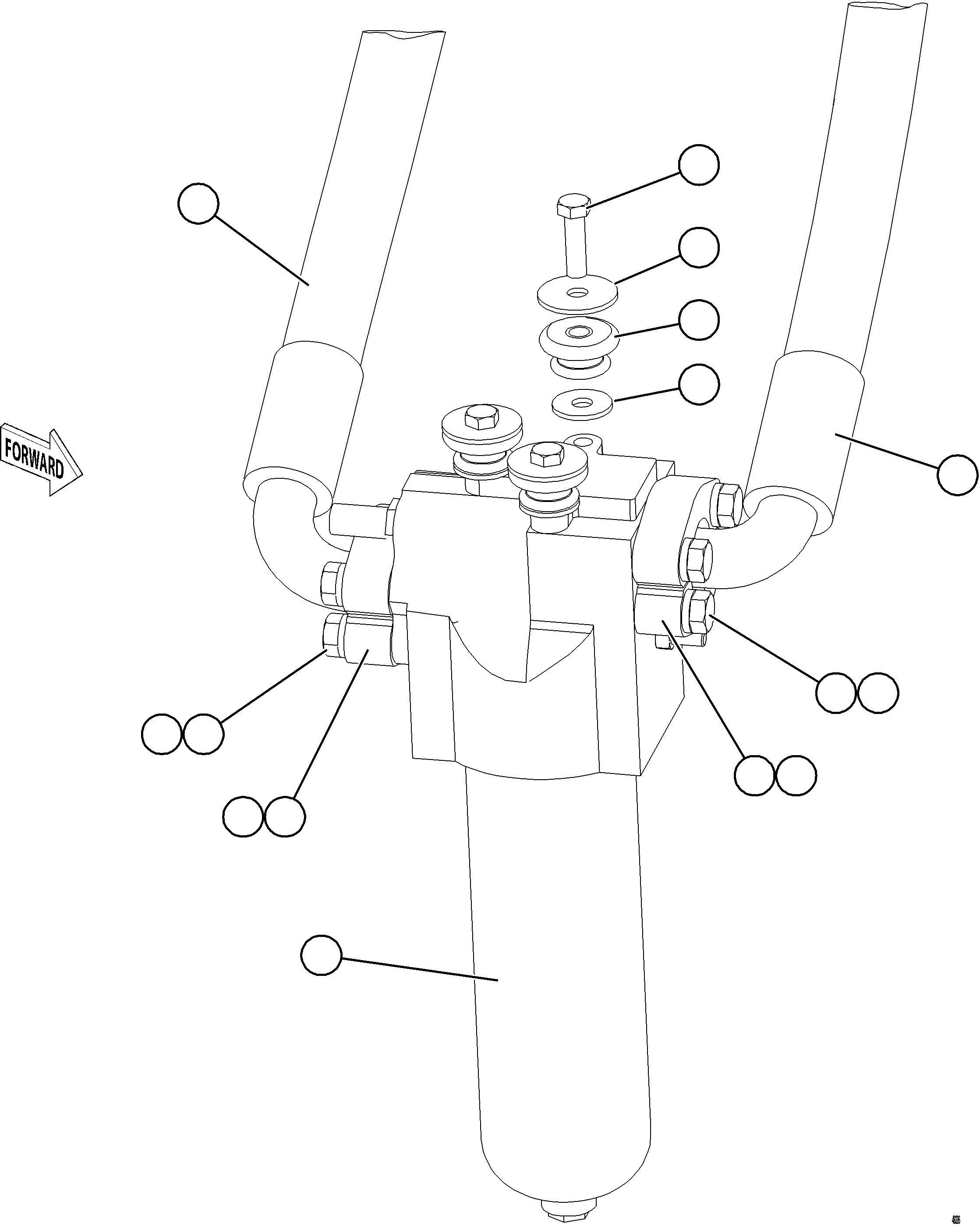 Komatsu parts book diagram for AFE75-BK 980E-5 S/N A50255 - A50256,A50257,A50260 - A50269,A50271 - A50273  KNA: STEERING FILTER PIPING & INSTALLATION