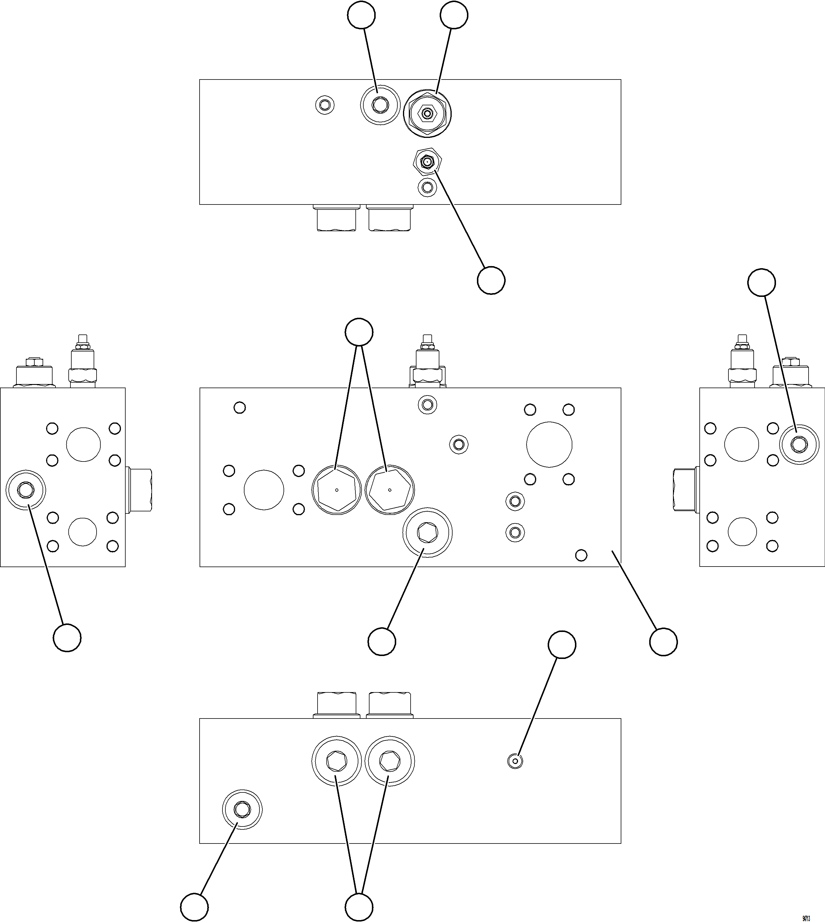 Komatsu parts book diagram for AFE75-BK 980E-5 S/N A50255 - A50256,A50257,A50260 - A50269,A50271 - A50273  KNA: OVERCENTER VALVE ASSEMBLY