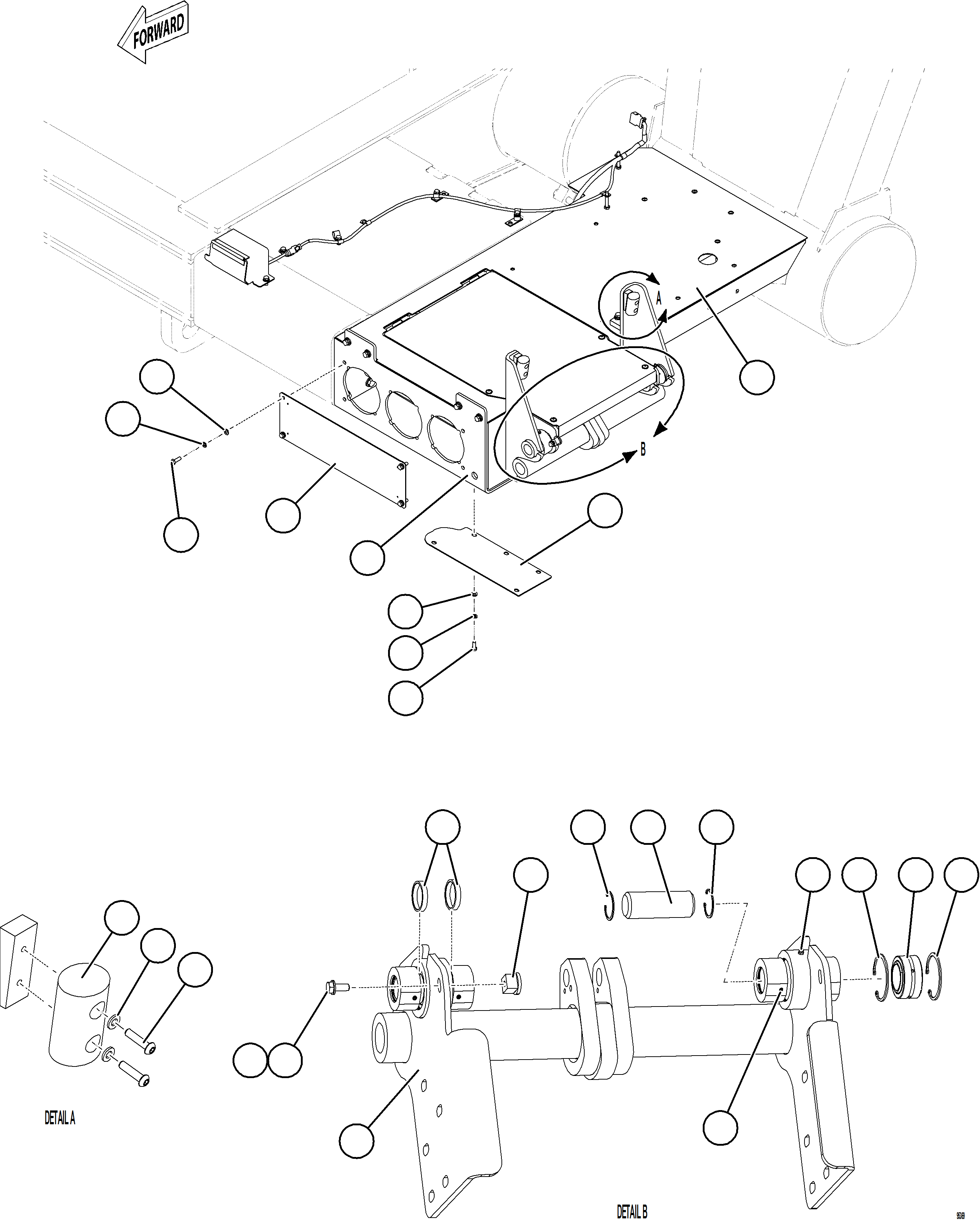 Komatsu parts book diagram for AFE75-BK 980E-5 S/N A50255 - A50256,A50257,A50260 - A50269,A50271 - A50273  KNA: PLATFORM ASSEMBLY    1/3