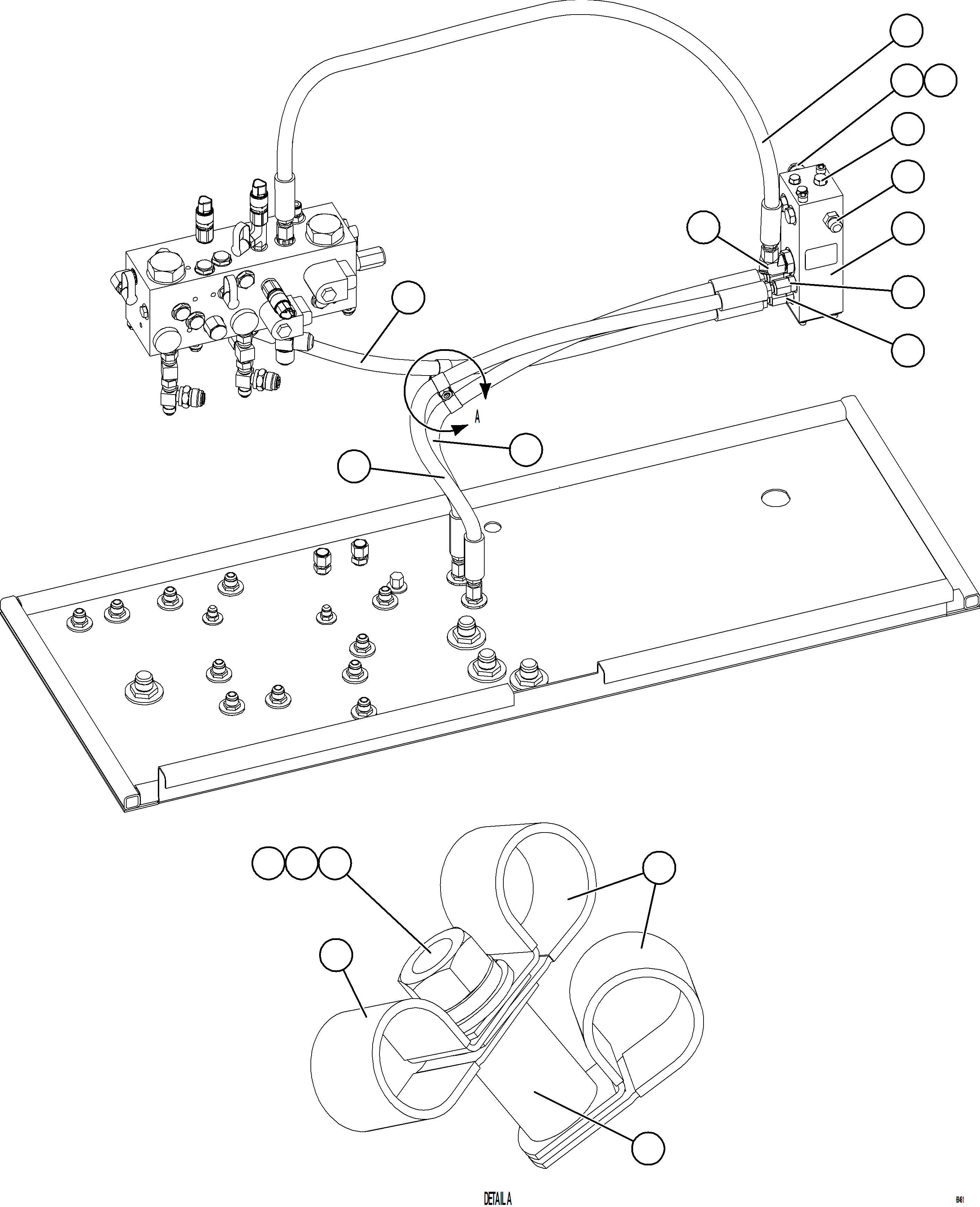Komatsu parts book diagram for AFE75-V 980E-5 S/N A50069 - A50070  ANTAPACCAY: FRONT BRAKE DUAL RELAY VALVE PIPING & INSTALLATION
