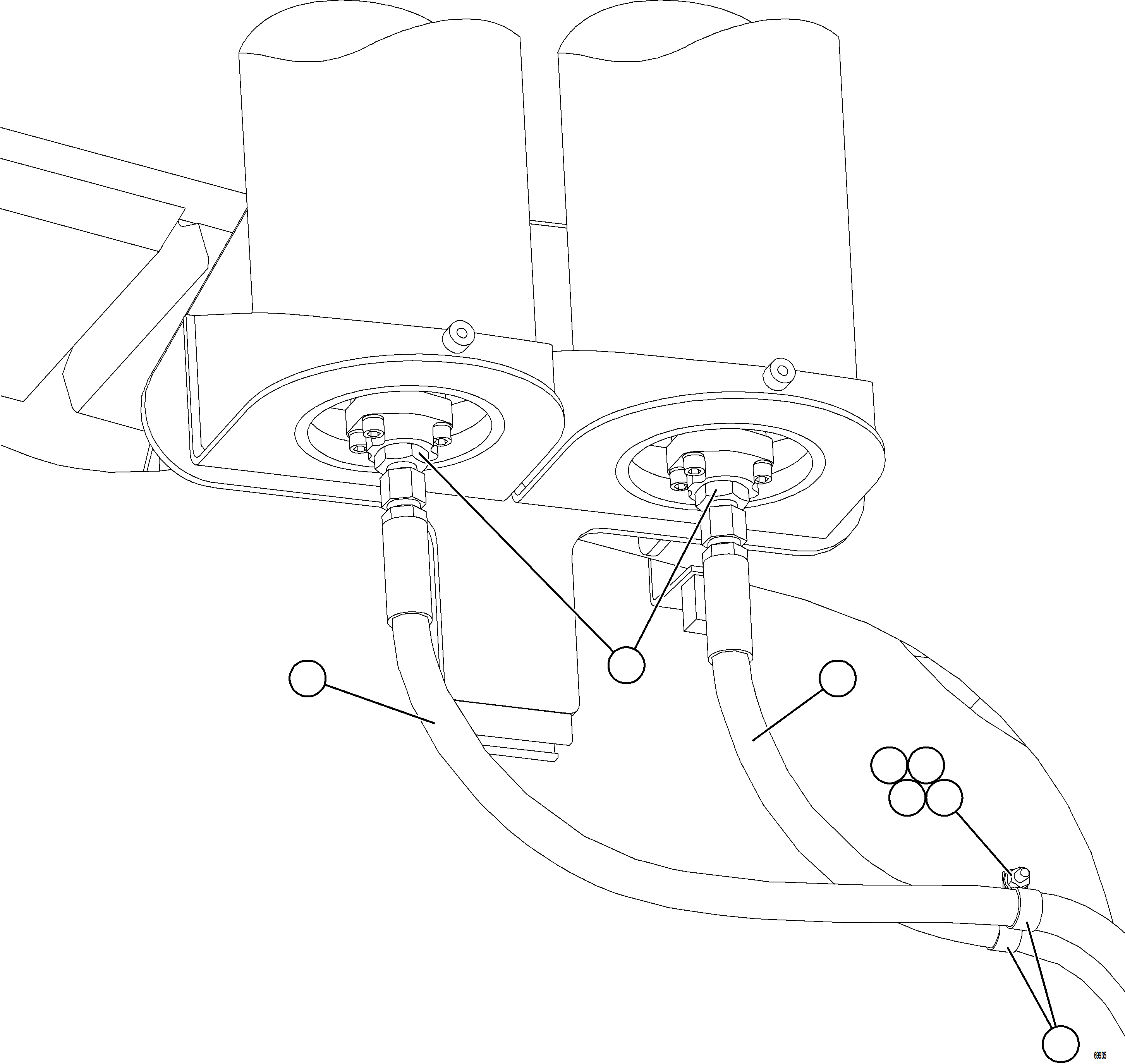 Komatsu parts book diagram for AFE75-V 980E-5 S/N A50069 - A50070  ANTAPACCAY: FRONT BRAKE APPLY PIPING    2/3
