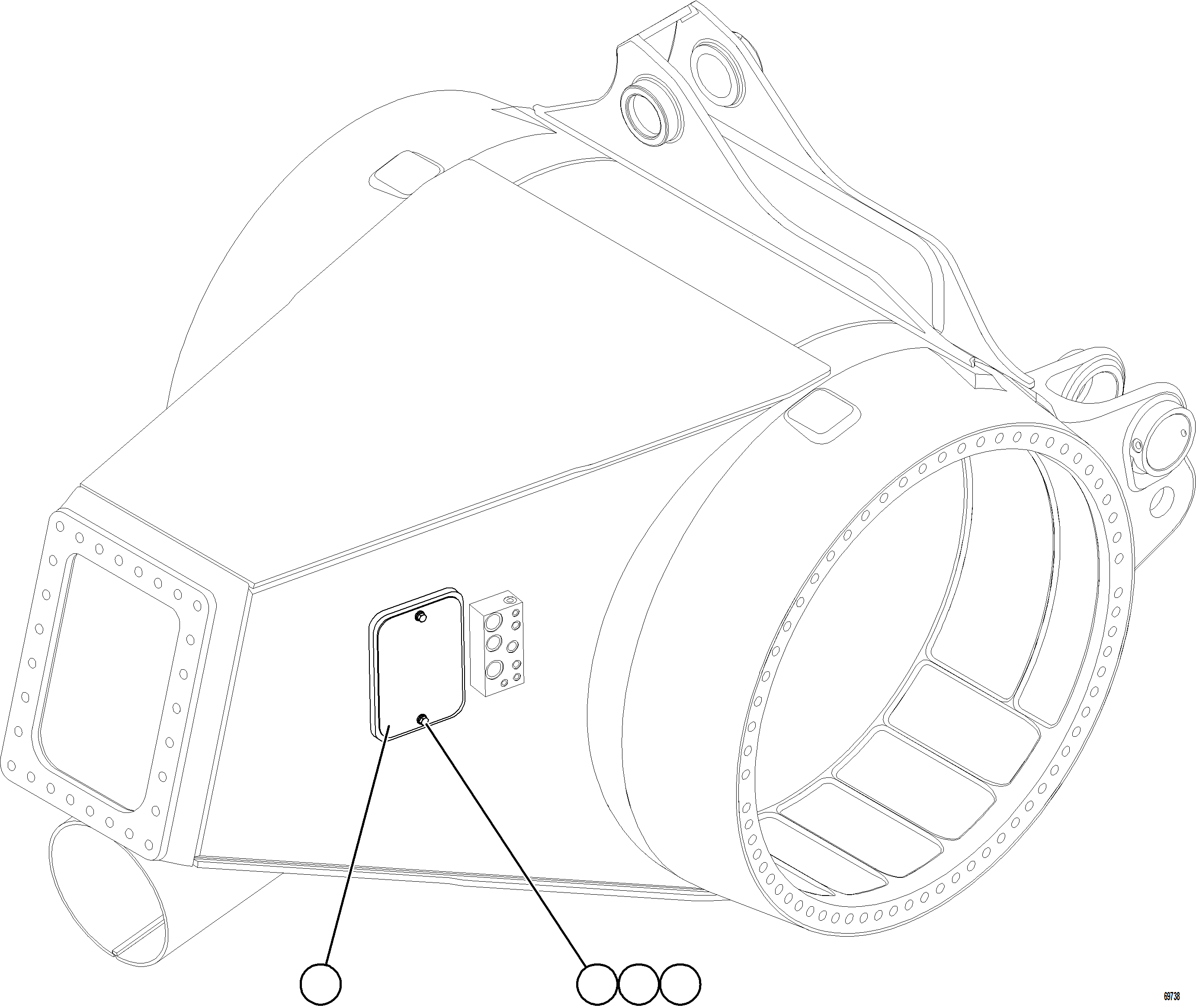 Komatsu parts book diagram for AFE75-V 980E-5 S/N A50069 - A50070  ANTAPACCAY: REAR AXLE HOUSING COVERS
