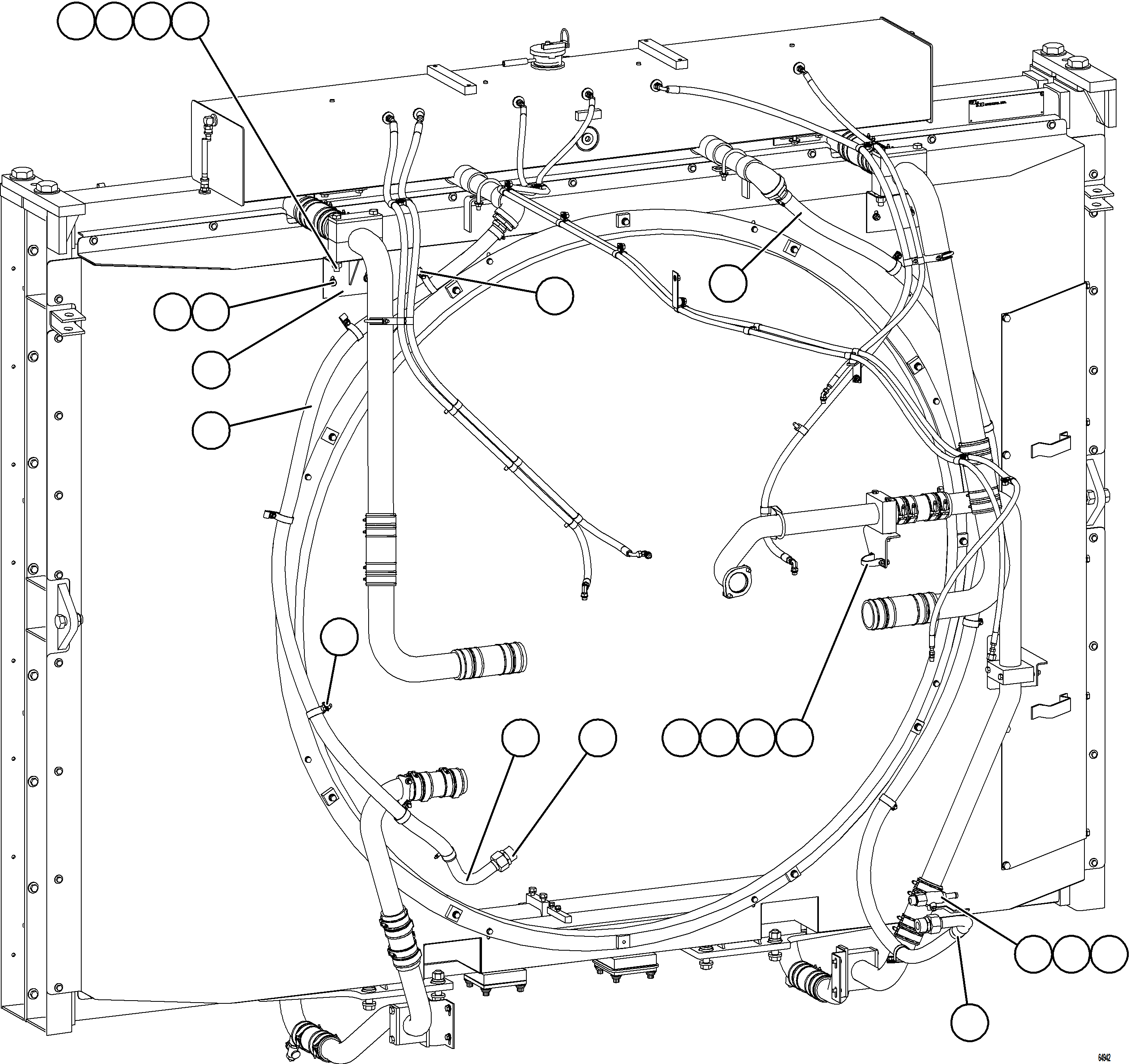 Komatsu parts book diagram for AFE75-W 980E-5 S/N A50071 - A50079  ESPERANZA SUR: RADIATOR PIPING    1/5