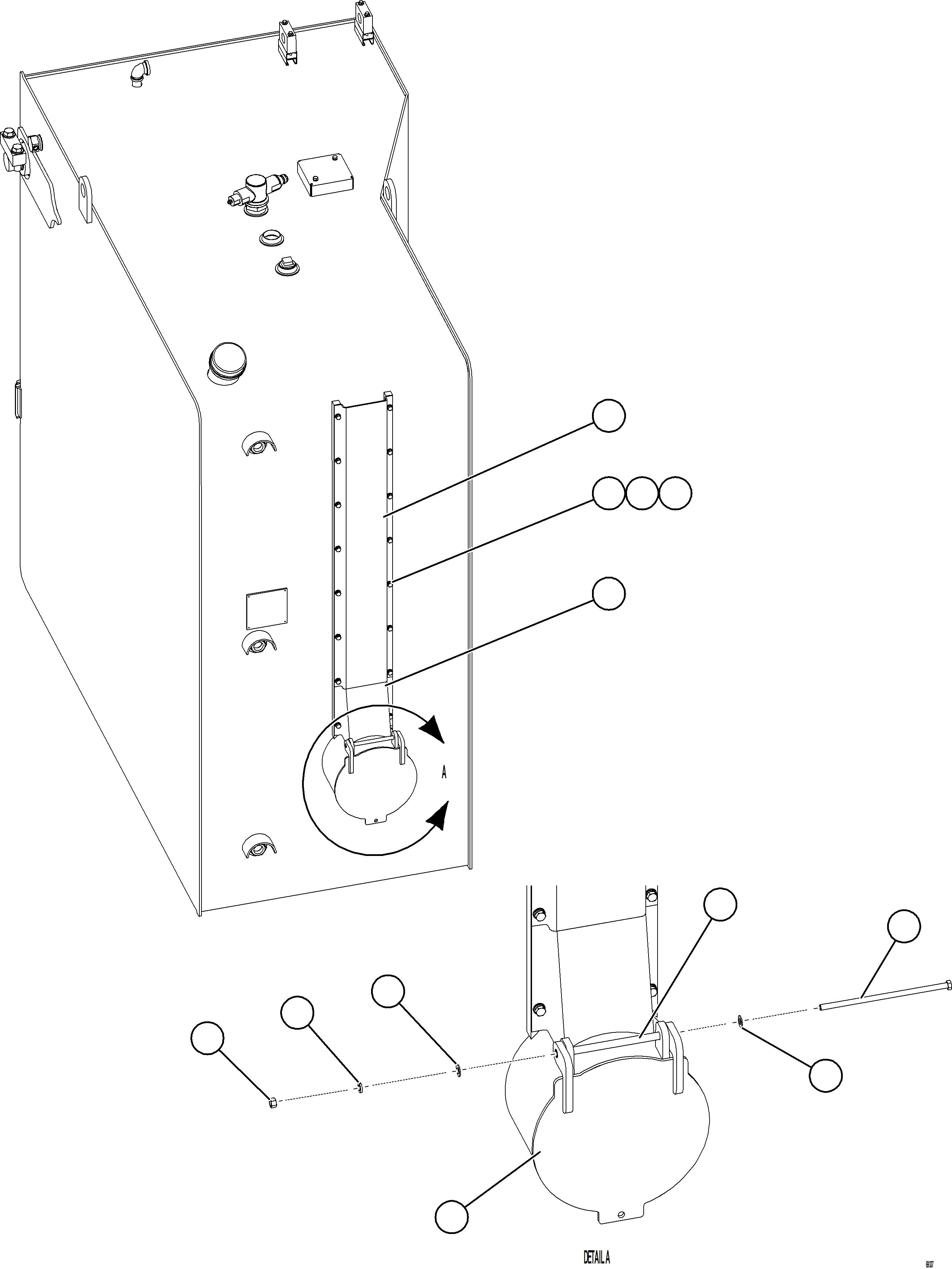 Komatsu parts book diagram for AFE75-W 980E-5 S/N A50071 - A50079  ESPERANZA SUR: FUEL TANK REMOTE FILL - RH    2/2