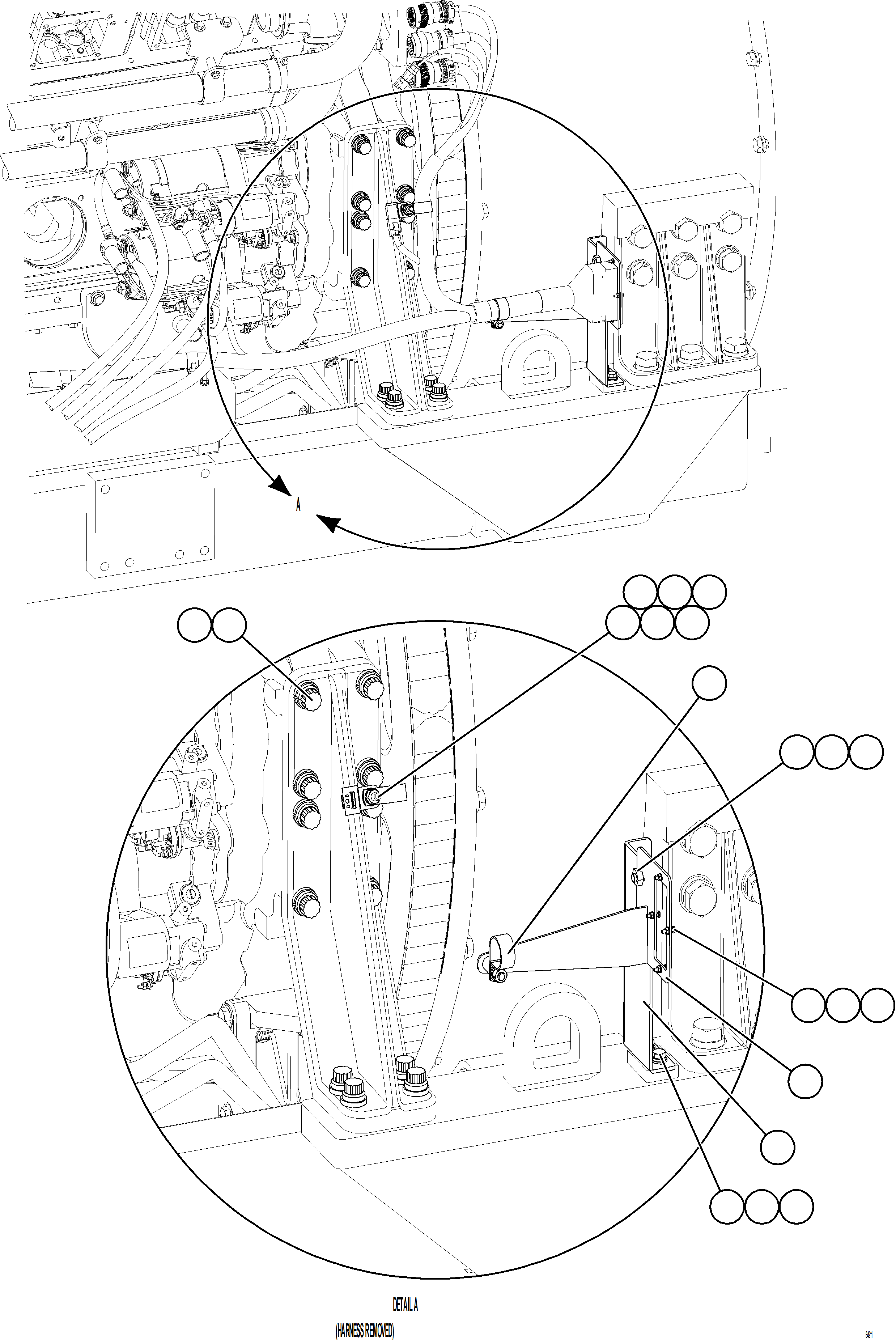 Komatsu parts book diagram for AFE75-W 980E-5 S/N A50071 - A50079  ESPERANZA SUR: CRANKING MOTOR WIRING    2/2