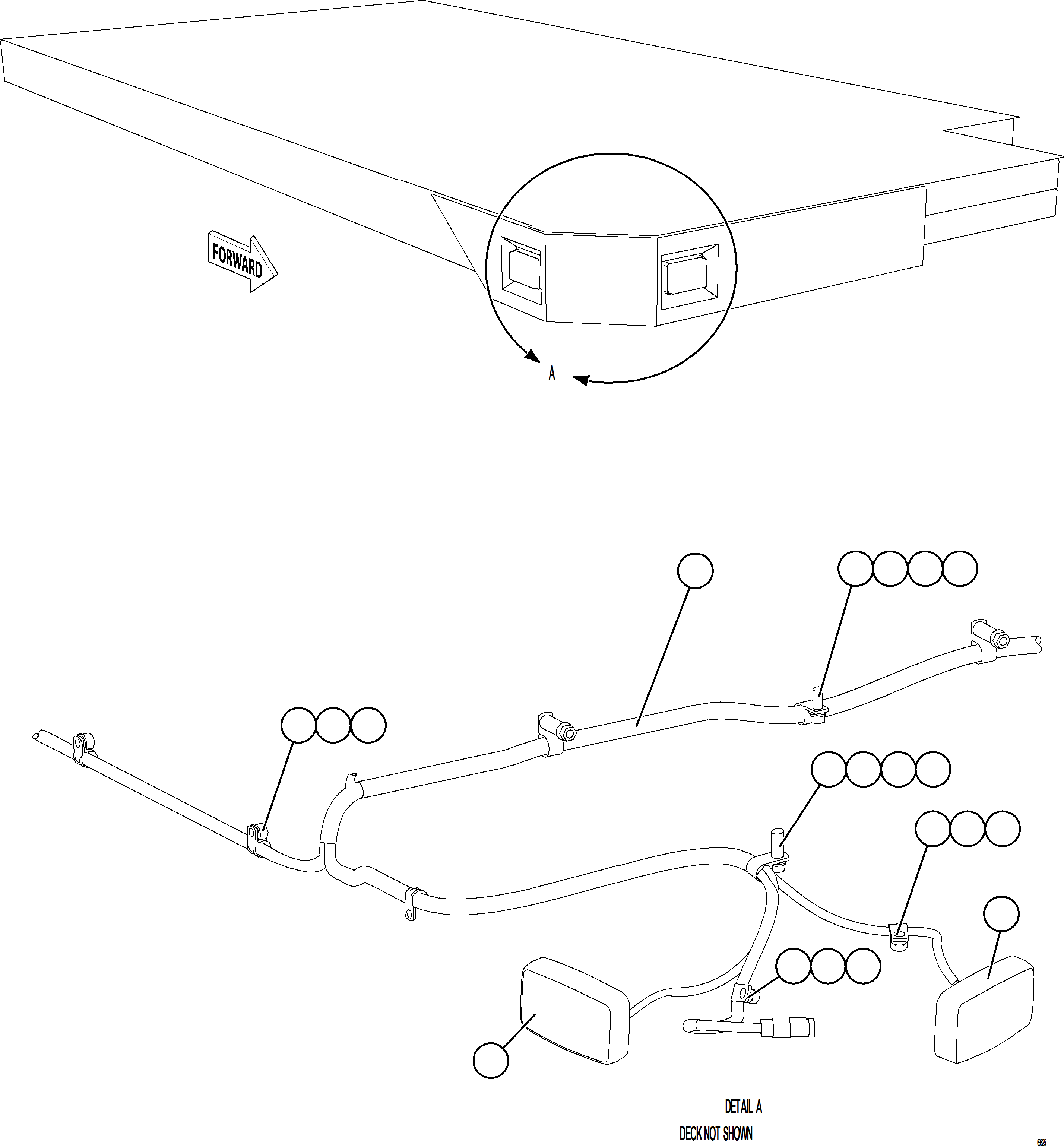 Komatsu parts book diagram for AFE75-W 980E-5 S/N A50071 - A50079  ESPERANZA SUR: RH DECK WIRING HARNESS & LIGHTS