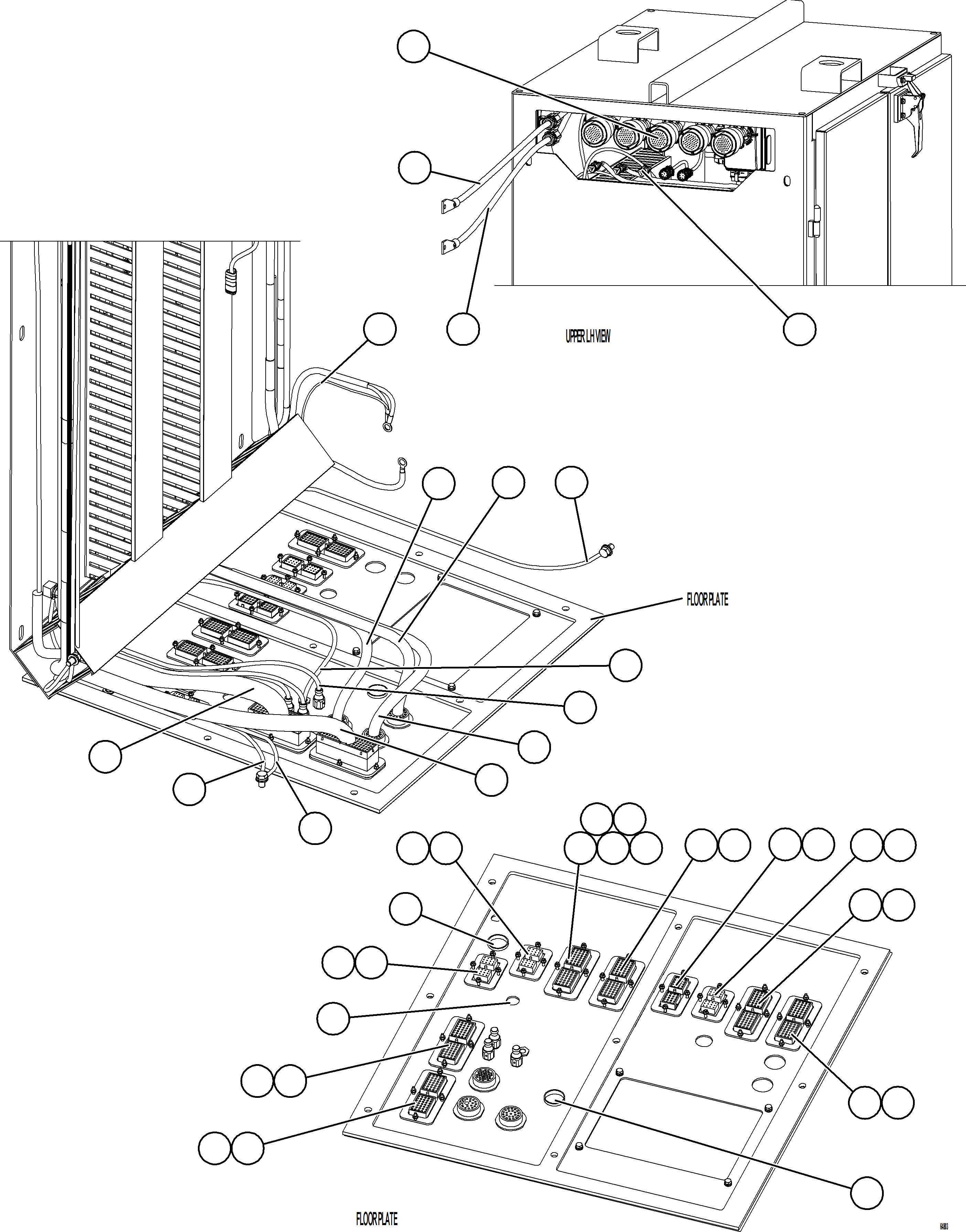 Komatsu parts book diagram for AFE75-W 980E-5 S/N A50071 - A50079  ESPERANZA SUR: AUXILIARY CONTROL CABINET INTERNAL WIRING    1/2