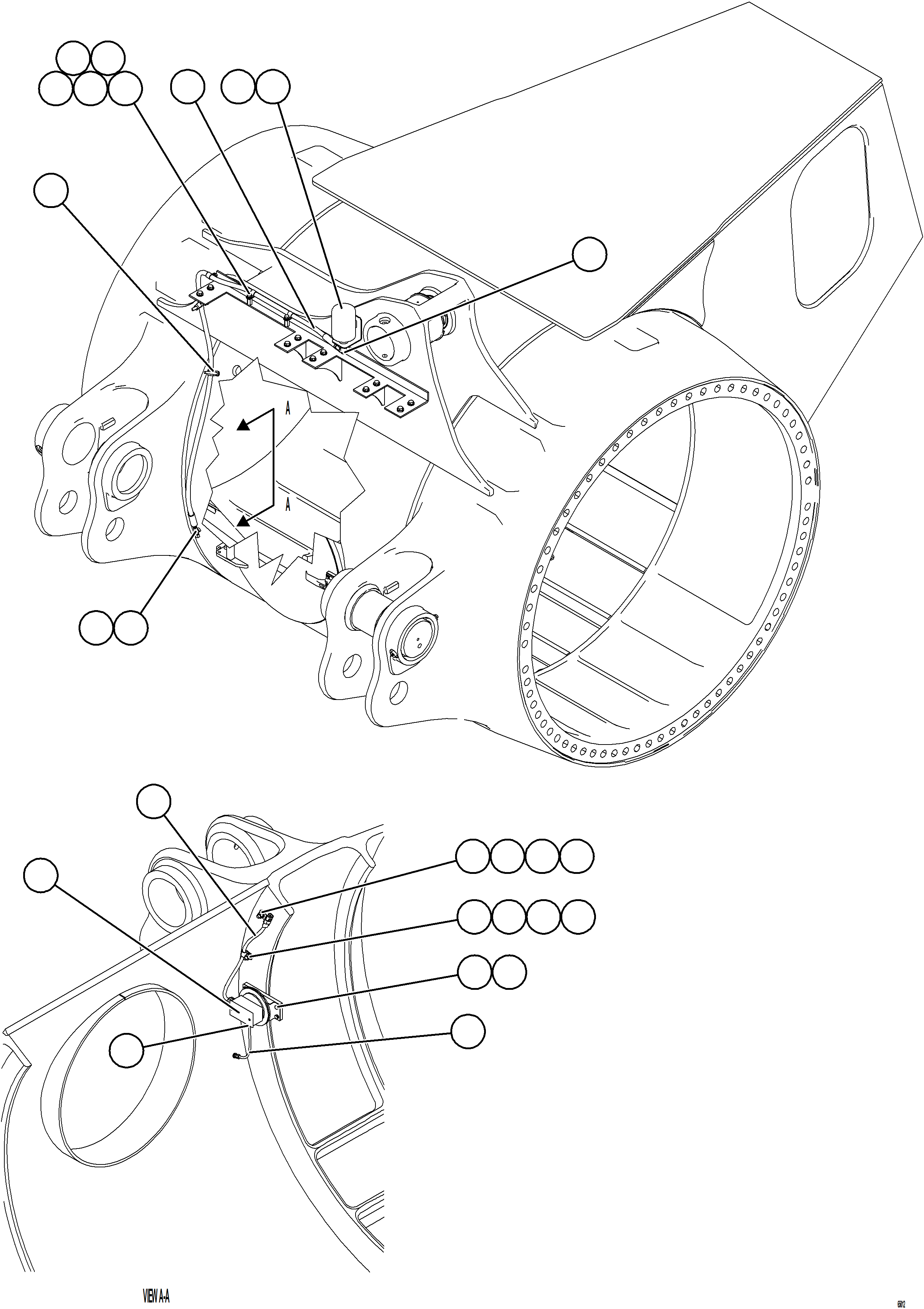 Komatsu parts book diagram for AFE75-W 980E-5 S/N A50071 - A50079  ESPERANZA SUR: REAR AXLE BLOWER PRESSURE SWITCH INSTALLATION