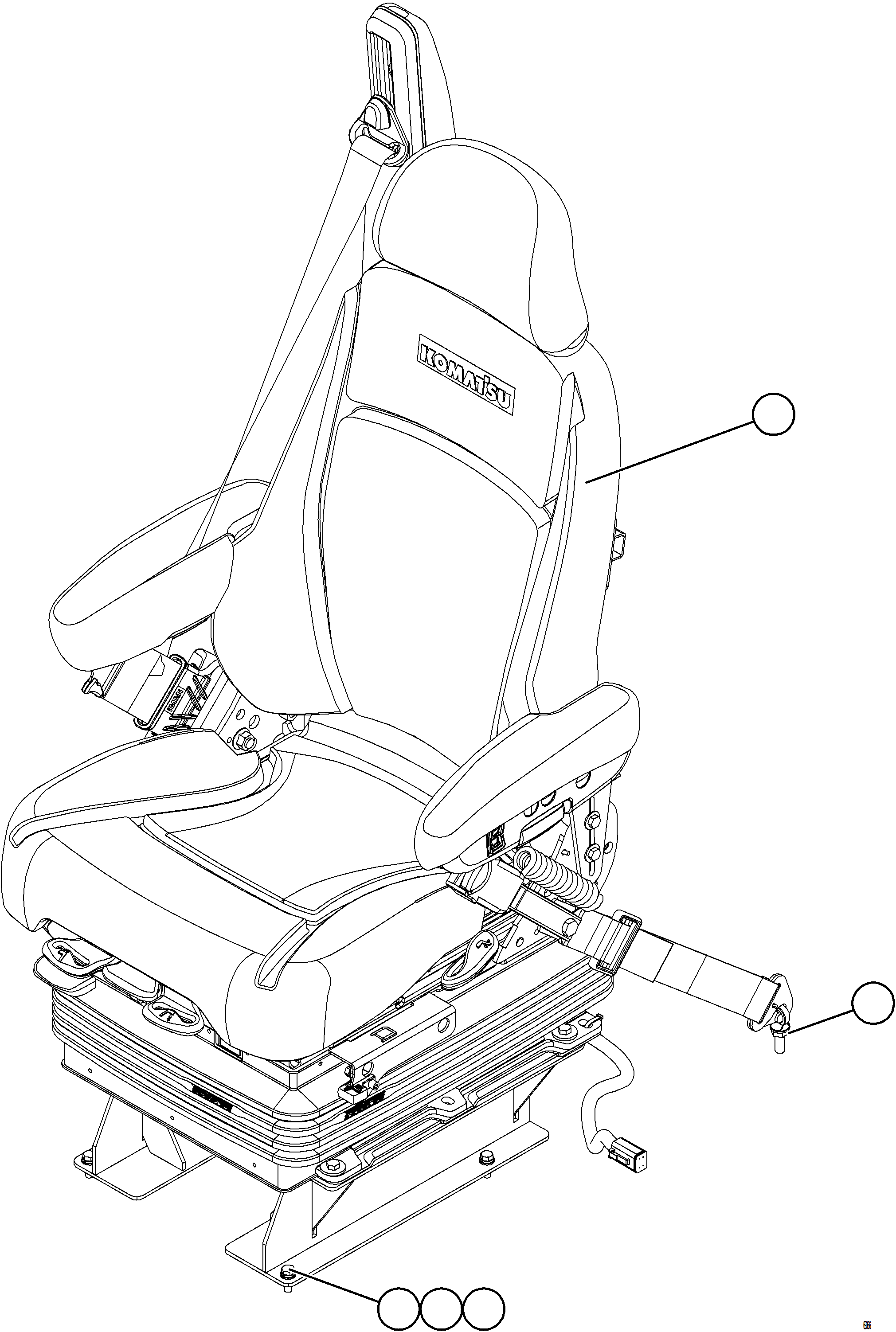 Komatsu parts book diagram for AFE75-W 980E-5 S/N A50071 - A50079  ESPERANZA SUR: PASSENGER SEAT INSTALLATION