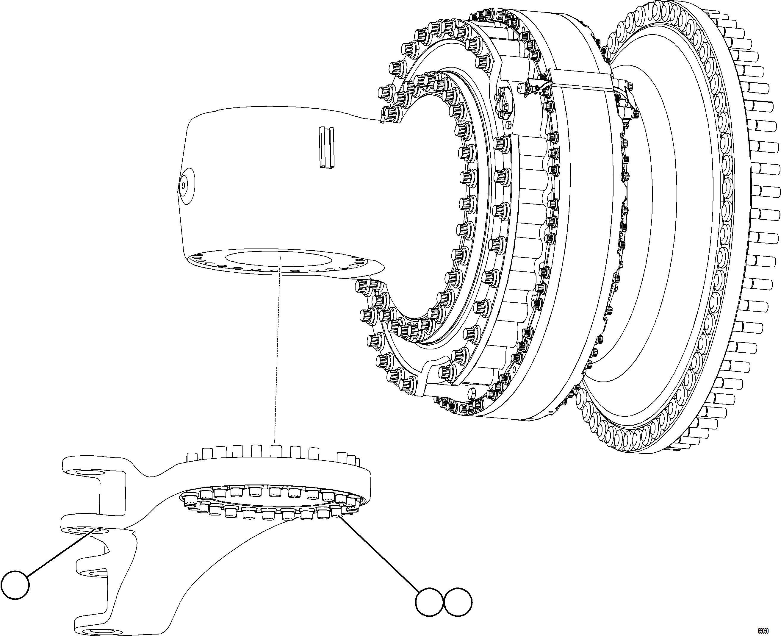 Komatsu parts book diagram for AFE75-W 980E-5 S/N A50071 - A50079  ESPERANZA SUR: STEERING ARM INSTALLATION