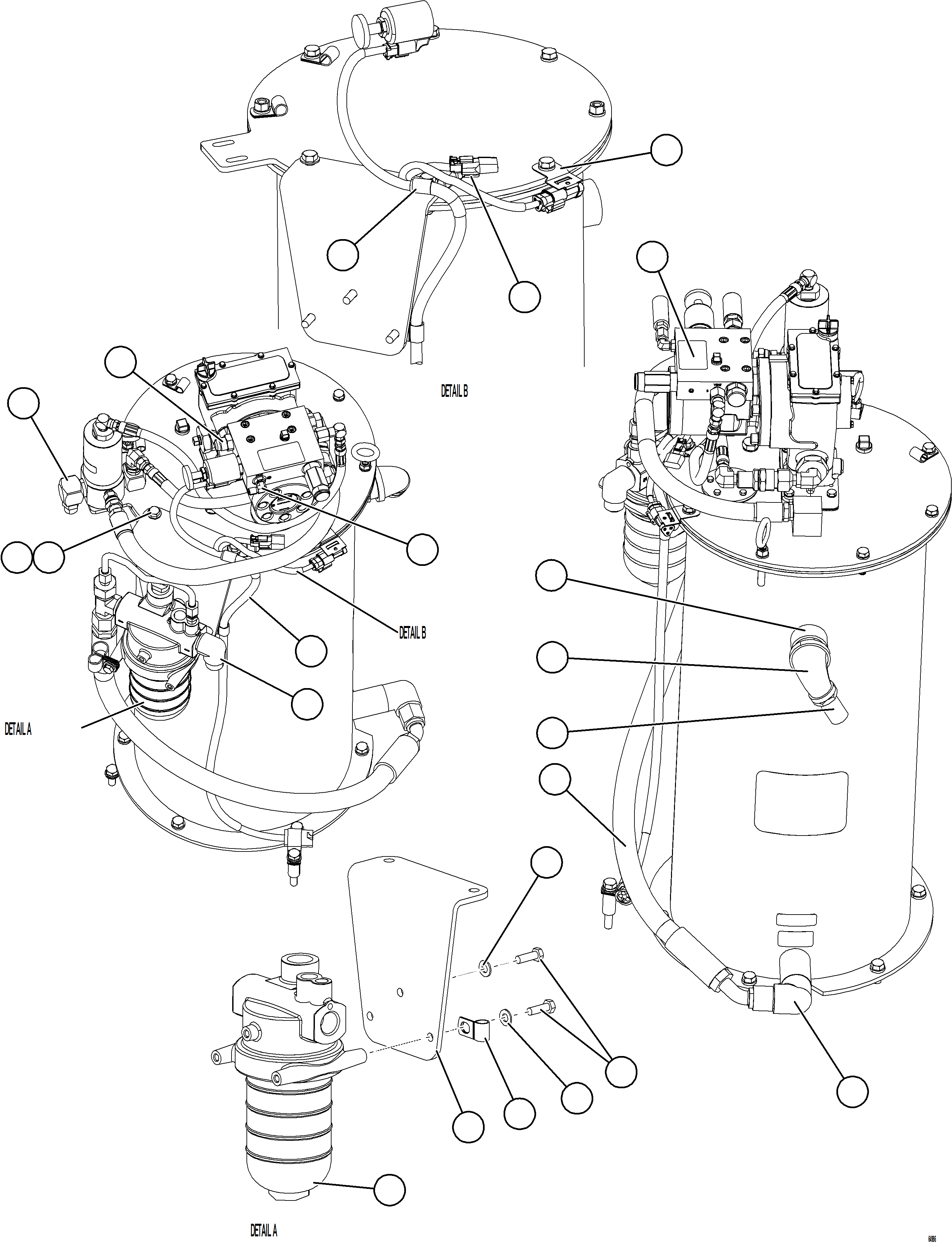 Komatsu parts book diagram for AFE75-W 980E-5 S/N A50071 - A50079  ESPERANZA SUR: LUBRICATION PUMP SUB-ASSEMBLY    1/2