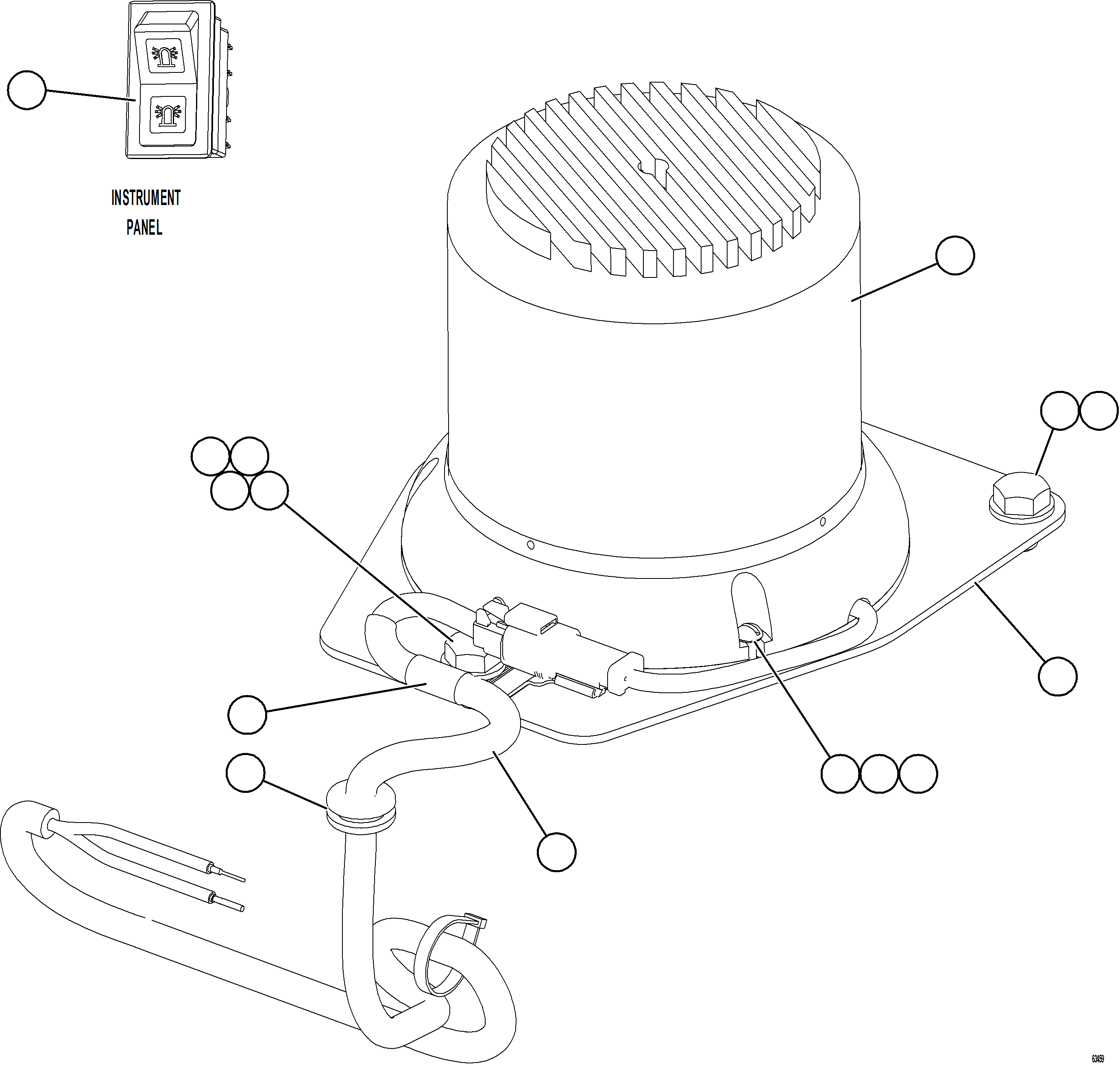 Komatsu parts book diagram for AFE75-W 980E-5 S/N A50071 - A50079  ESPERANZA SUR: ROTATING BEACON