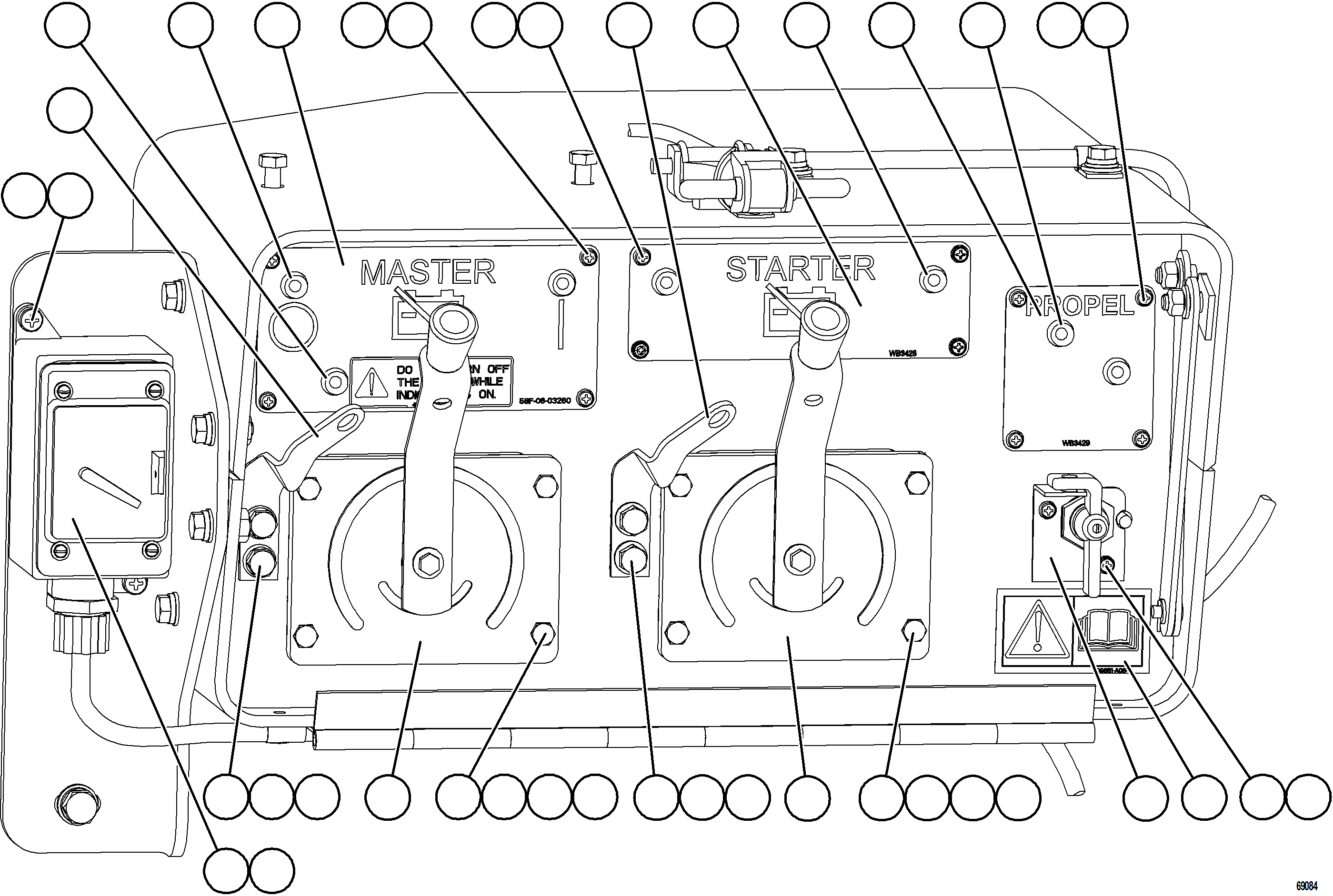 Komatsu parts book diagram for AFE77-AH 830E-5 S/N A50088 - A50098  BMA STOCK: ISOLATION BOX    58E-06-08592    1/2