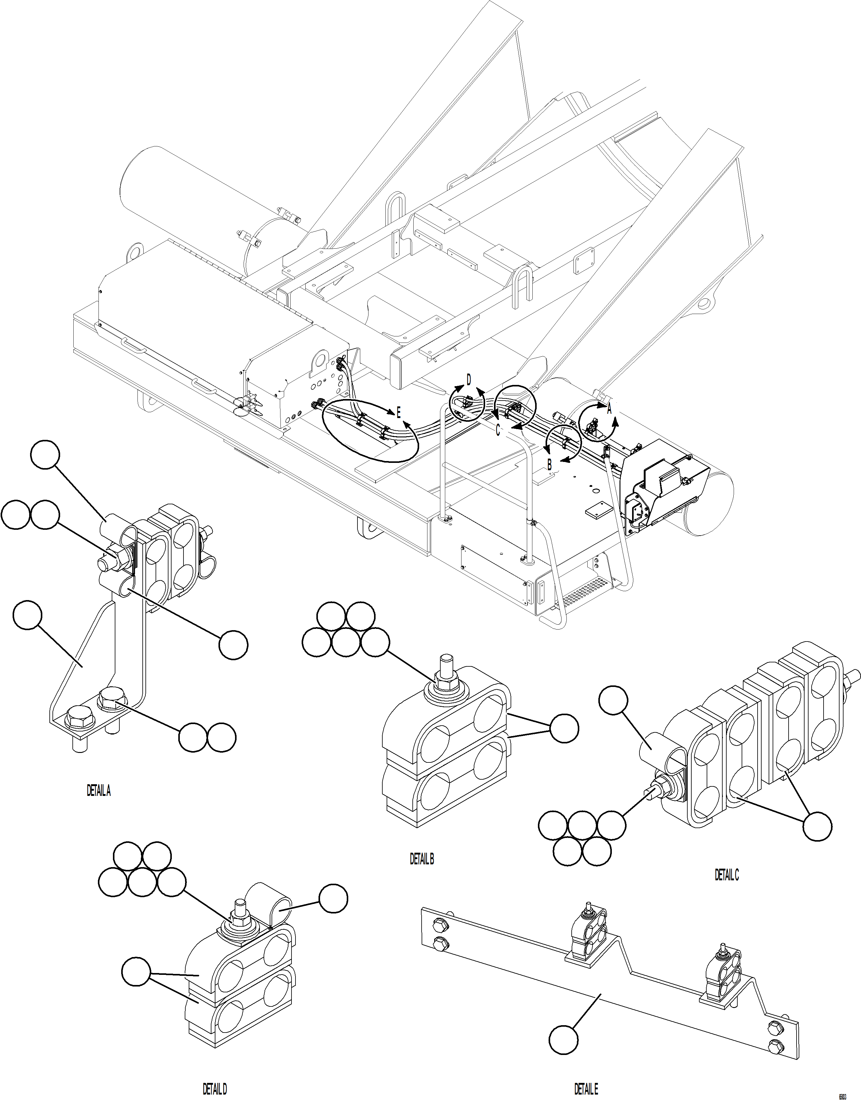 Komatsu parts book diagram for AFE77-AH 830E-5 S/N A50088 - A50098  BMA STOCK: ISOLATION BOX EXTERNAL WIRING    1/2