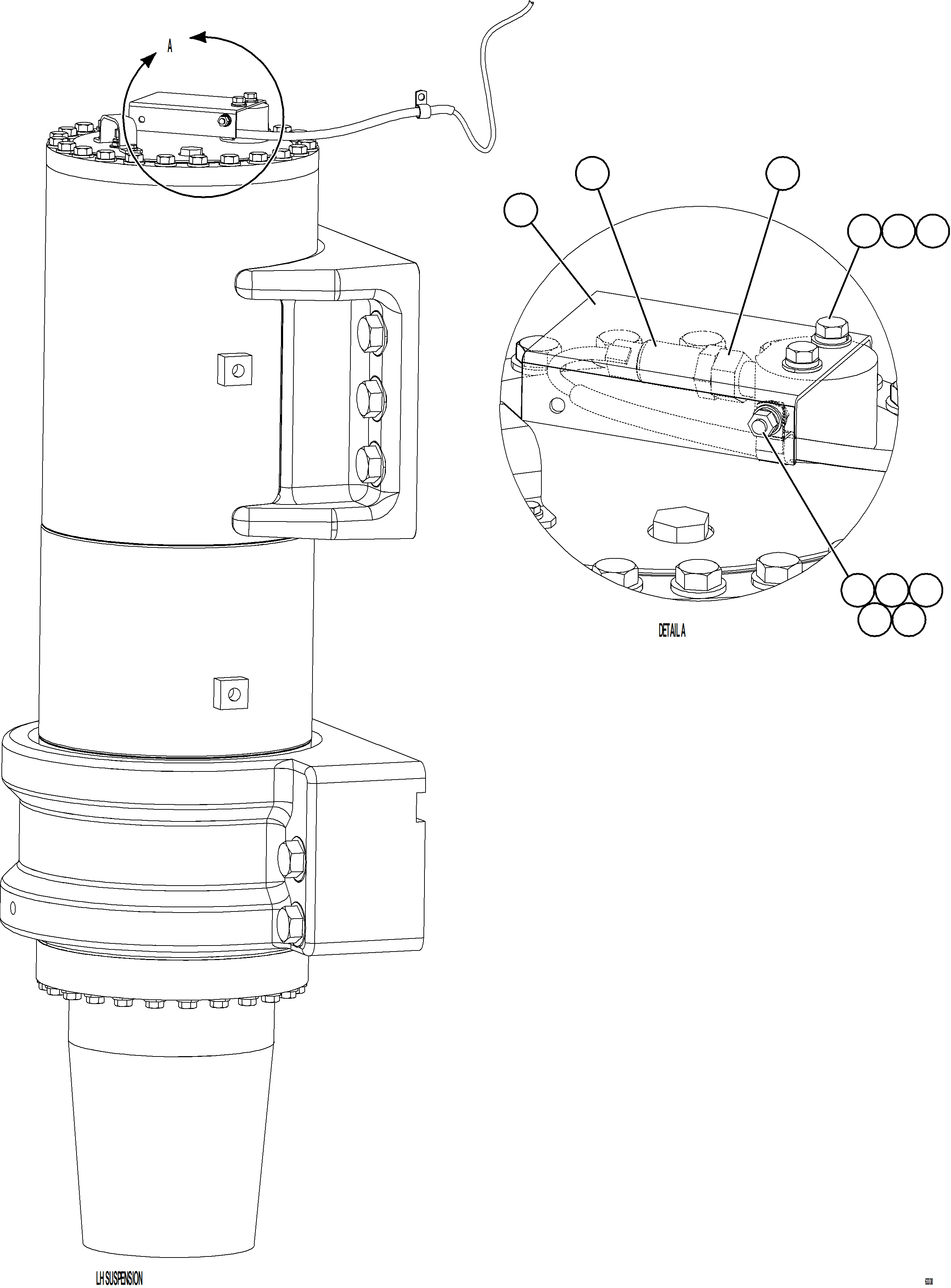 Komatsu parts book diagram for AFE77-AH 830E-5 S/N A50088 - A50098  BMA STOCK: PLM PRESSURE SENSOR - FRONT SUSPENSIONS