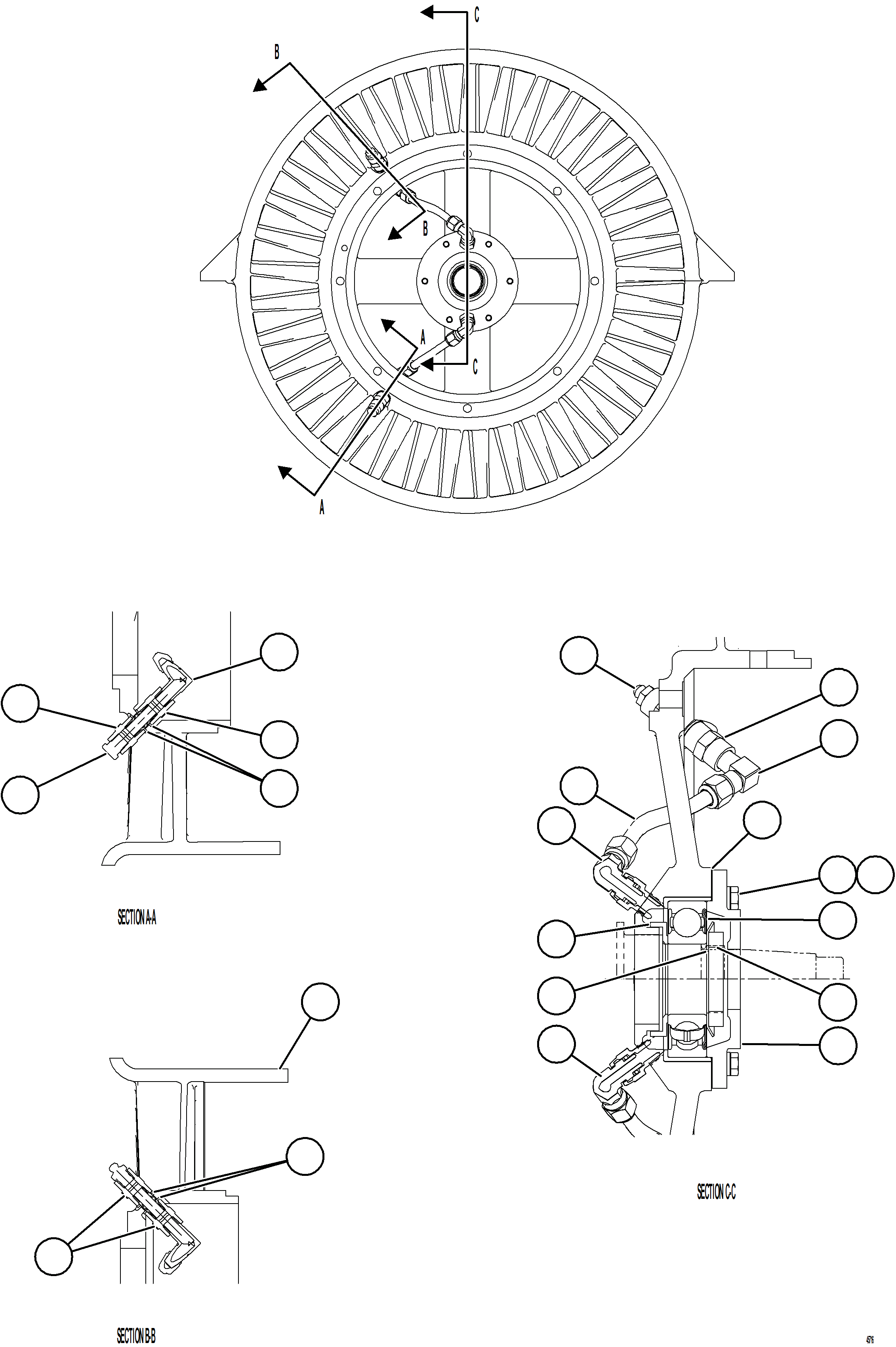 Komatsu parts book diagram for AFE77-AH 830E-5 S/N A50088 - A50098  BMA STOCK: GRID BLOWER MOTOR    4/4    58F-43-04160