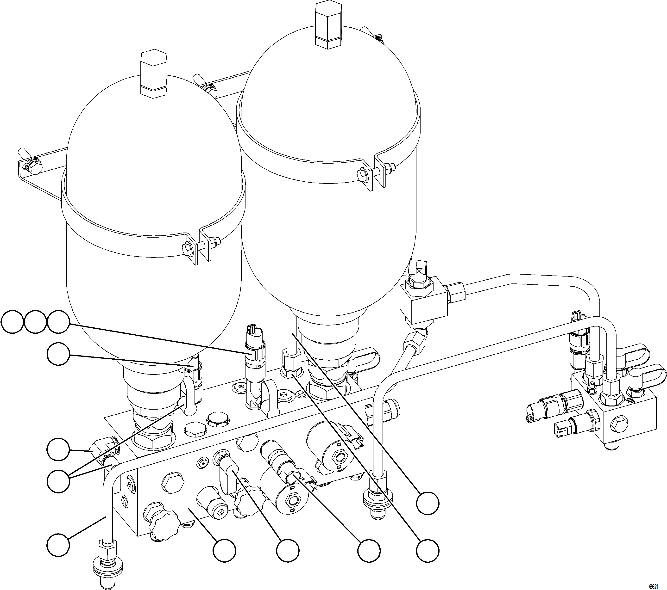 Komatsu parts book diagram for AFE77-AH 830E-5 S/N A50088 - A50098  BMA STOCK: HYDRAULIC BRAKE CABINET PIPING - BRAKE MANIFOLD