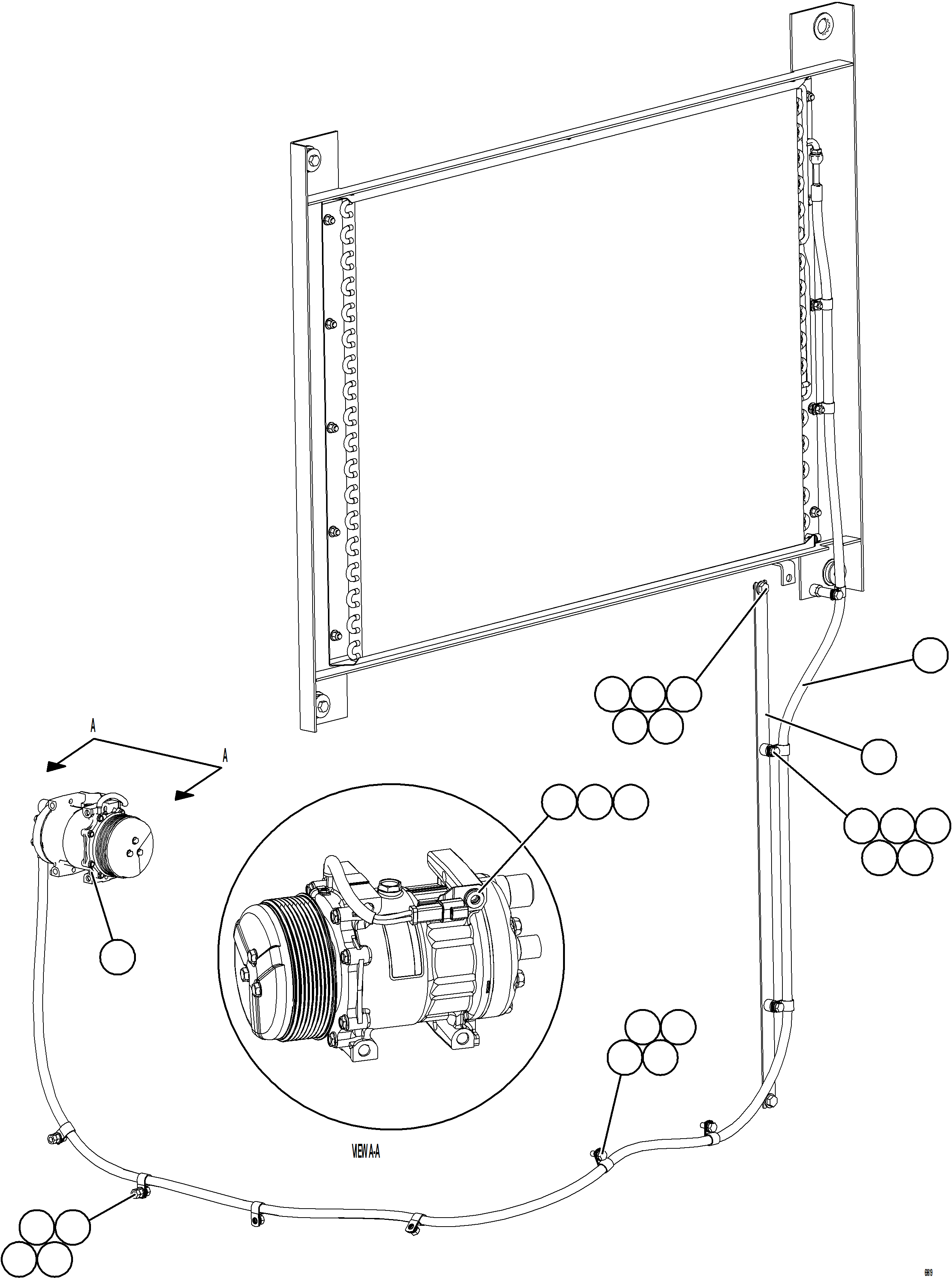 Komatsu parts book diagram for AFE77-AH 830E-5 S/N A50088 - A50098  BMA STOCK: AIR CONDITIONING PIPING    2/3