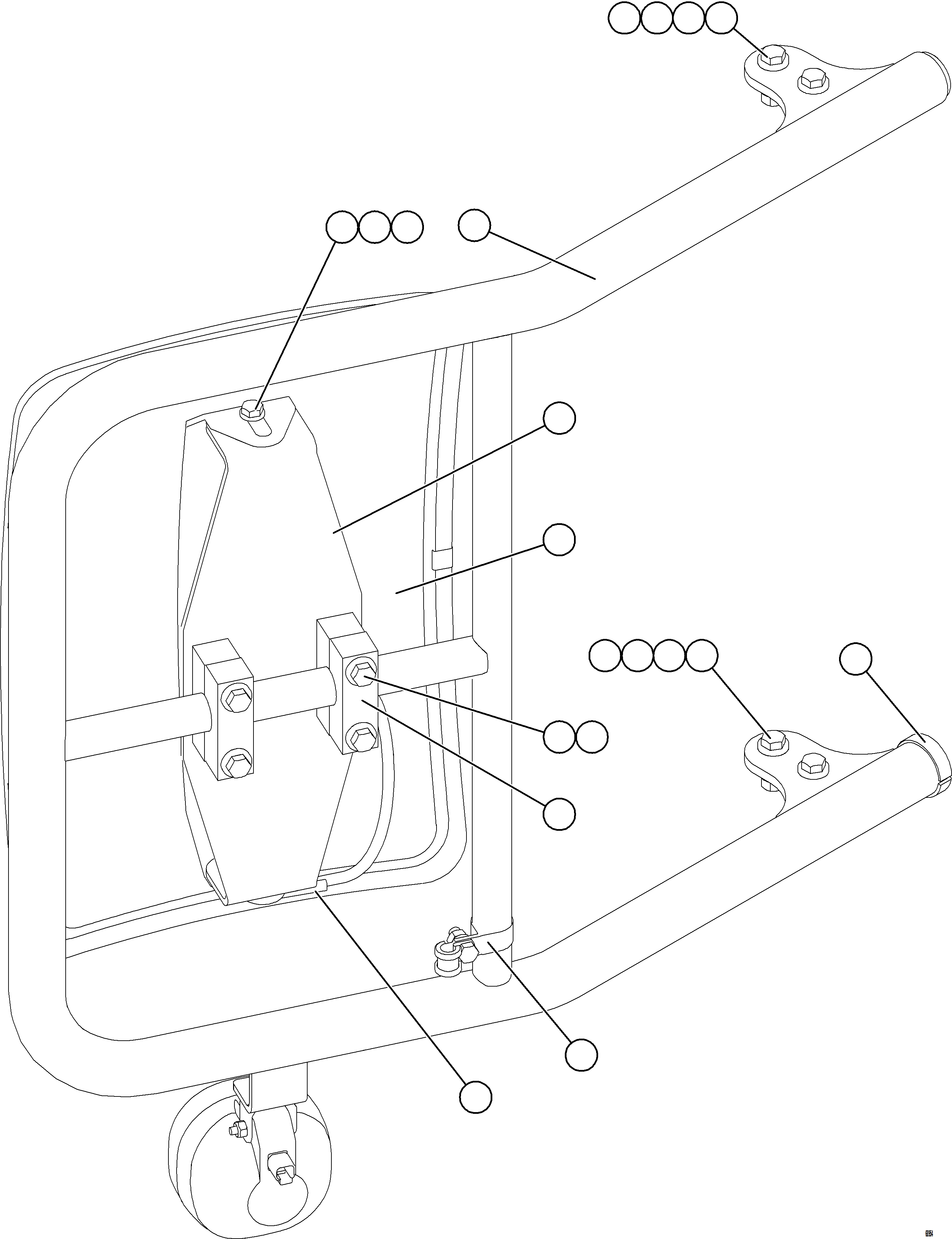 Komatsu parts book diagram for AFE77-AH 830E-5 S/N A50088 - A50098  BMA STOCK: RH MIRROR INSTALLATION