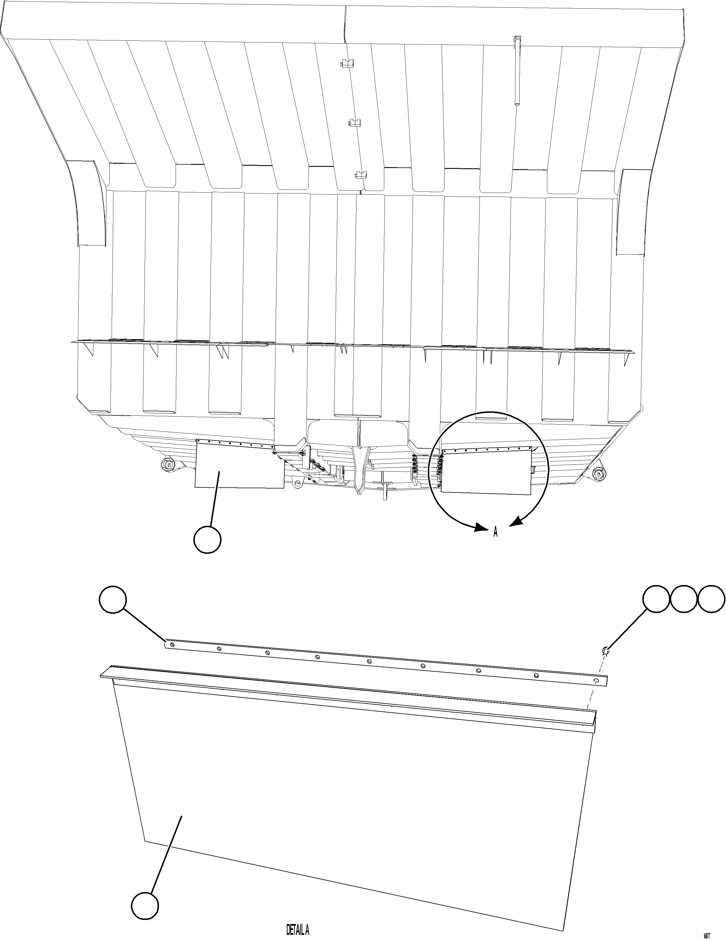 Komatsu parts book diagram for AFE77-AH 830E-5 S/N A50088 - A50098  BMA STOCK: DUMP BODY MUD FLAPS    1/2