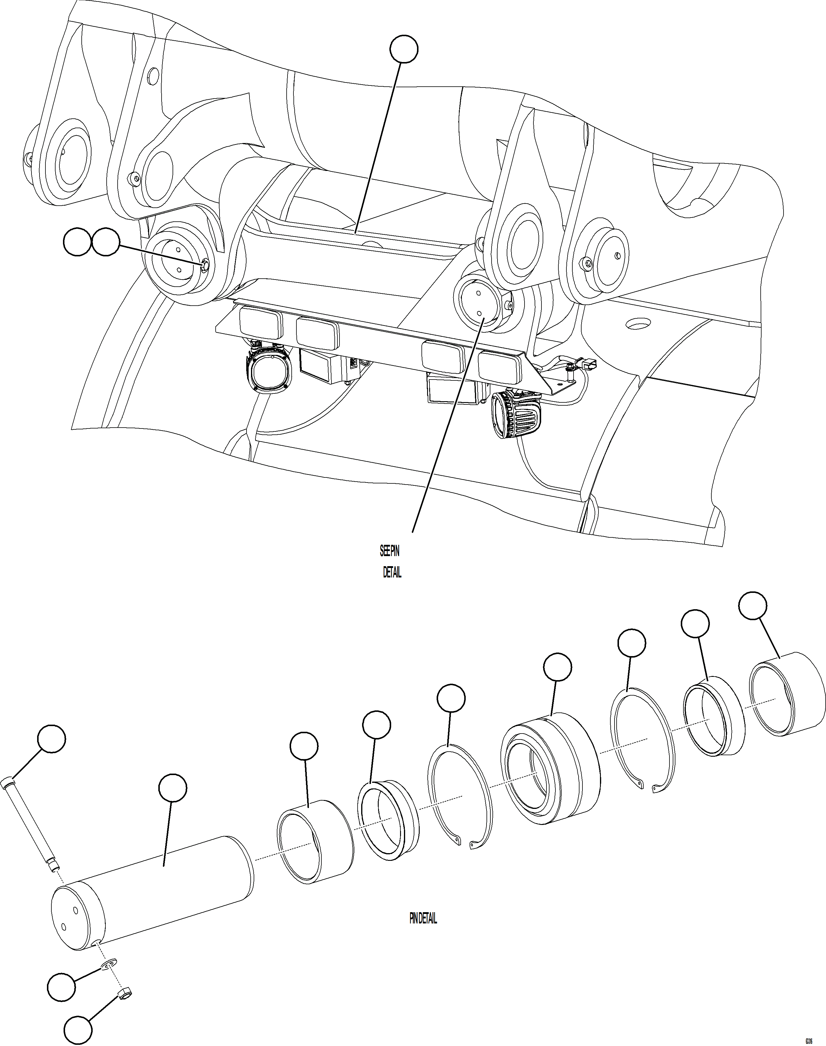 Komatsu parts book diagram for AFE77-AH 830E-5 S/N A50088 - A50098  BMA STOCK: ANTI-SWAY BAR INSTALLATION