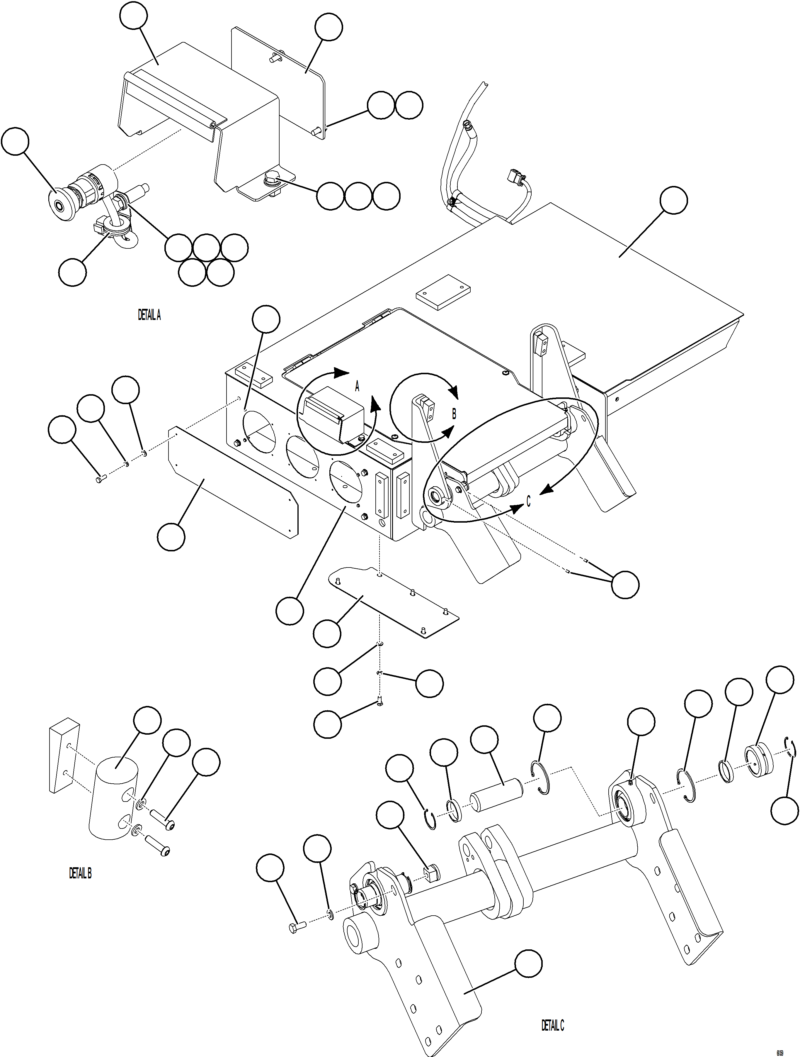 Komatsu parts book diagram for AFE77-AH 830E-5 S/N A50088 - A50098  BMA STOCK: PLATFORM ASSEMBLY    1/2    58E-54-13713