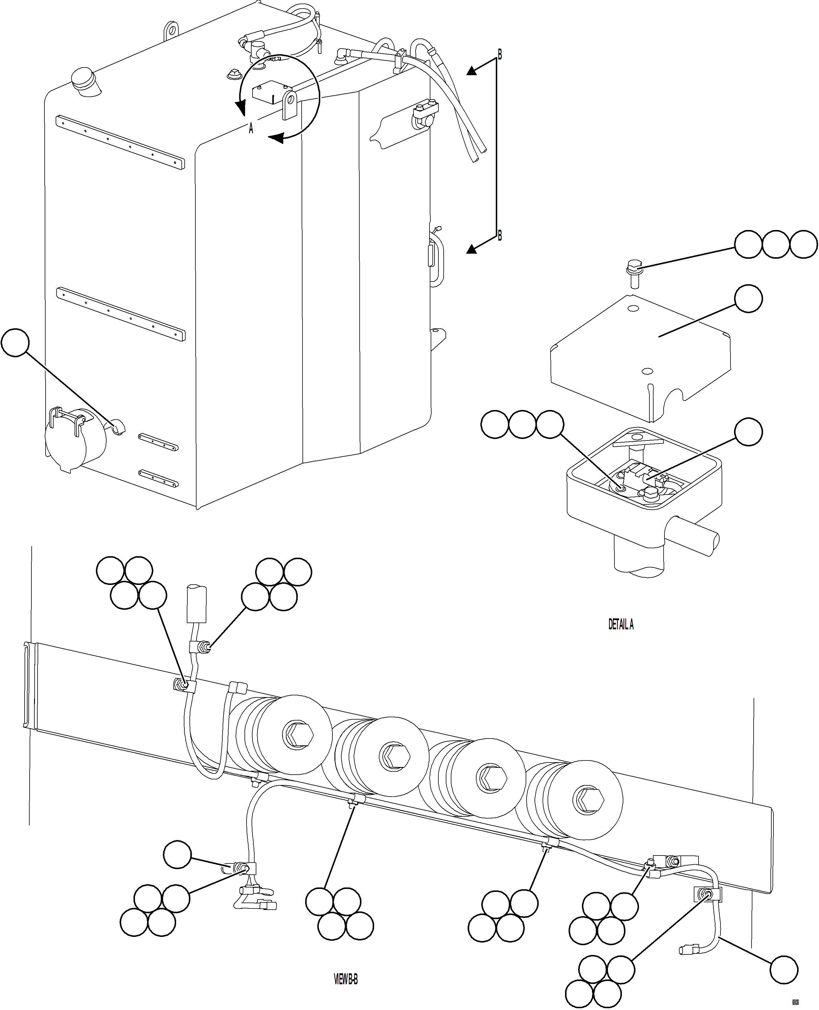 Komatsu parts book diagram for AFE77-AJ 830E-5 S/N A50100 - A50101  MANTOS COPPER: FUEL LEVEL SENDER & WIRING