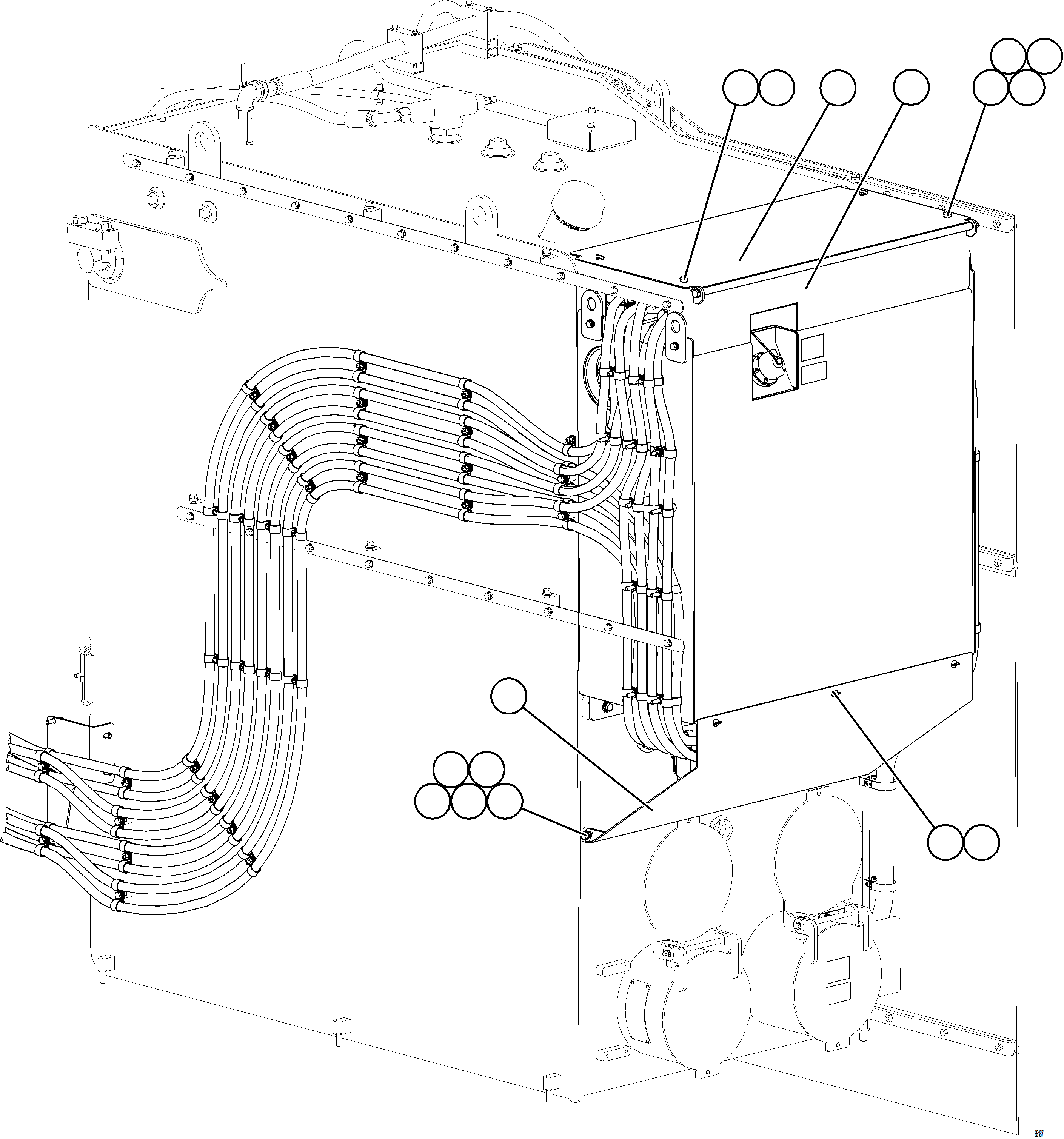 Komatsu parts book diagram for AFE77-AJ 830E-5 S/N A50100 - A50101  MANTOS COPPER: DEF TANK COVERS