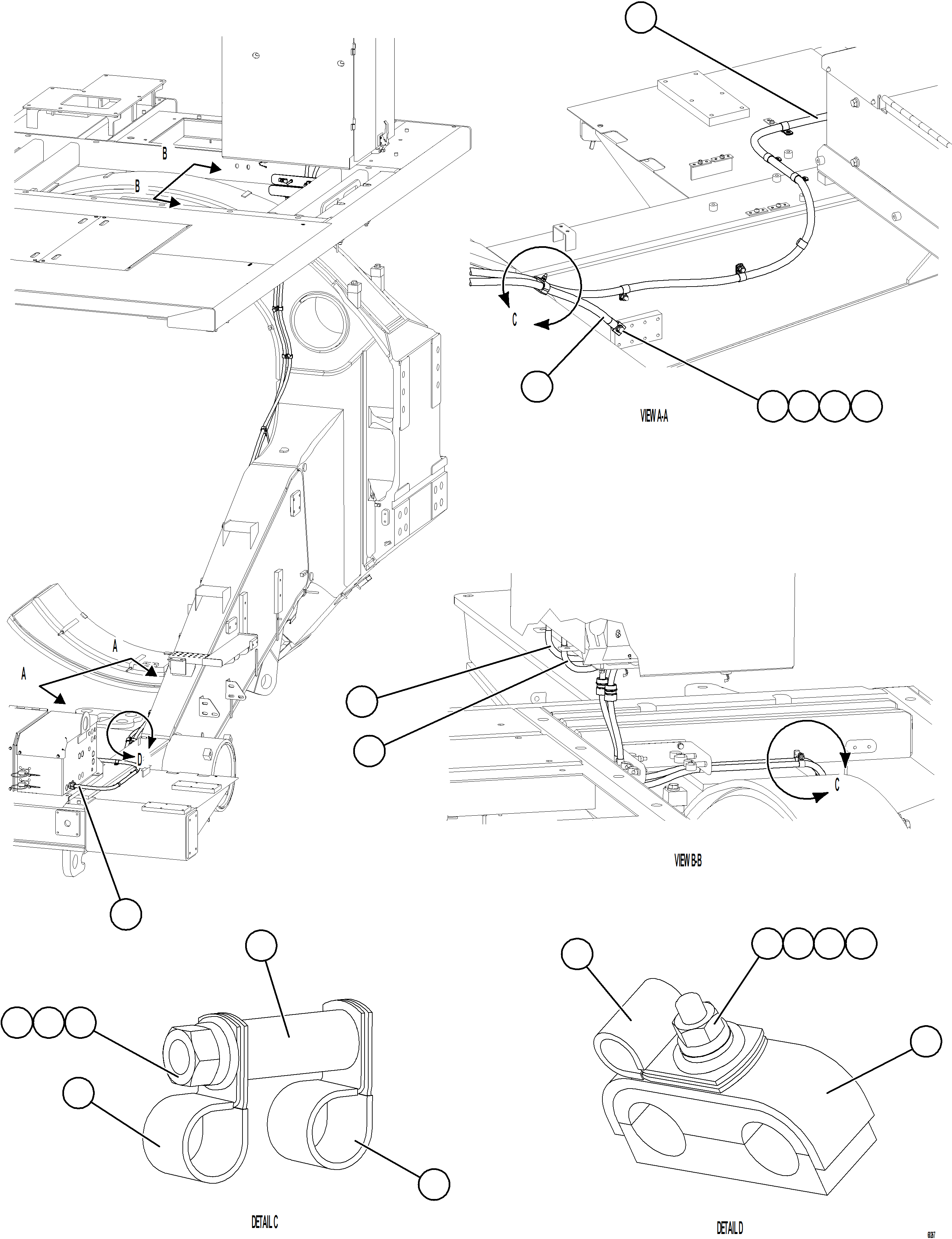 Komatsu parts book diagram for AFE77-AJ 830E-5 S/N A50100 - A50101  MANTOS COPPER: AUXILIARY CONTROL CABINET POWER CABLES