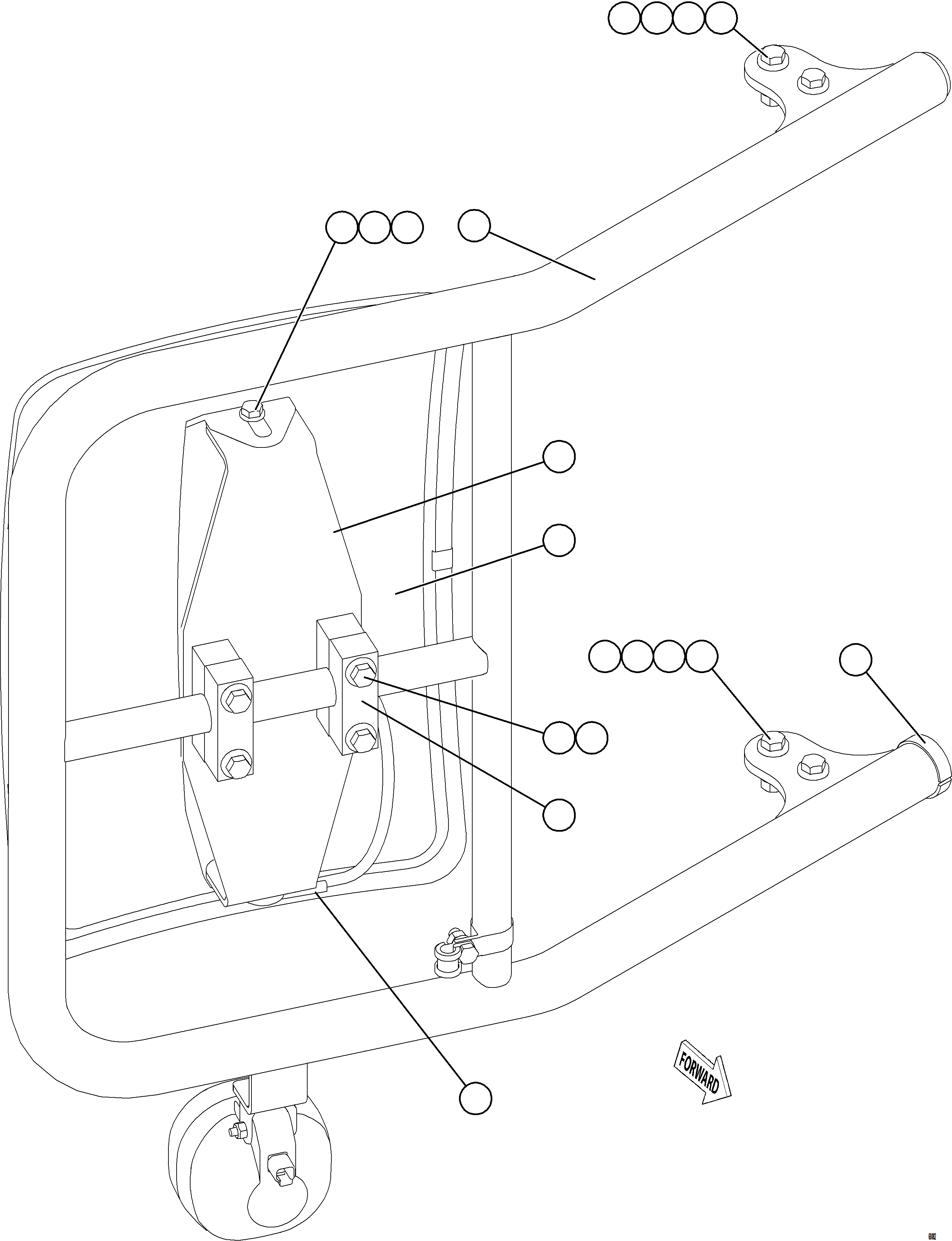 Komatsu parts book diagram for AFE77-AJ 830E-5 S/N A50100 - A50101  MANTOS COPPER: RH MIRROR INSTALLATION