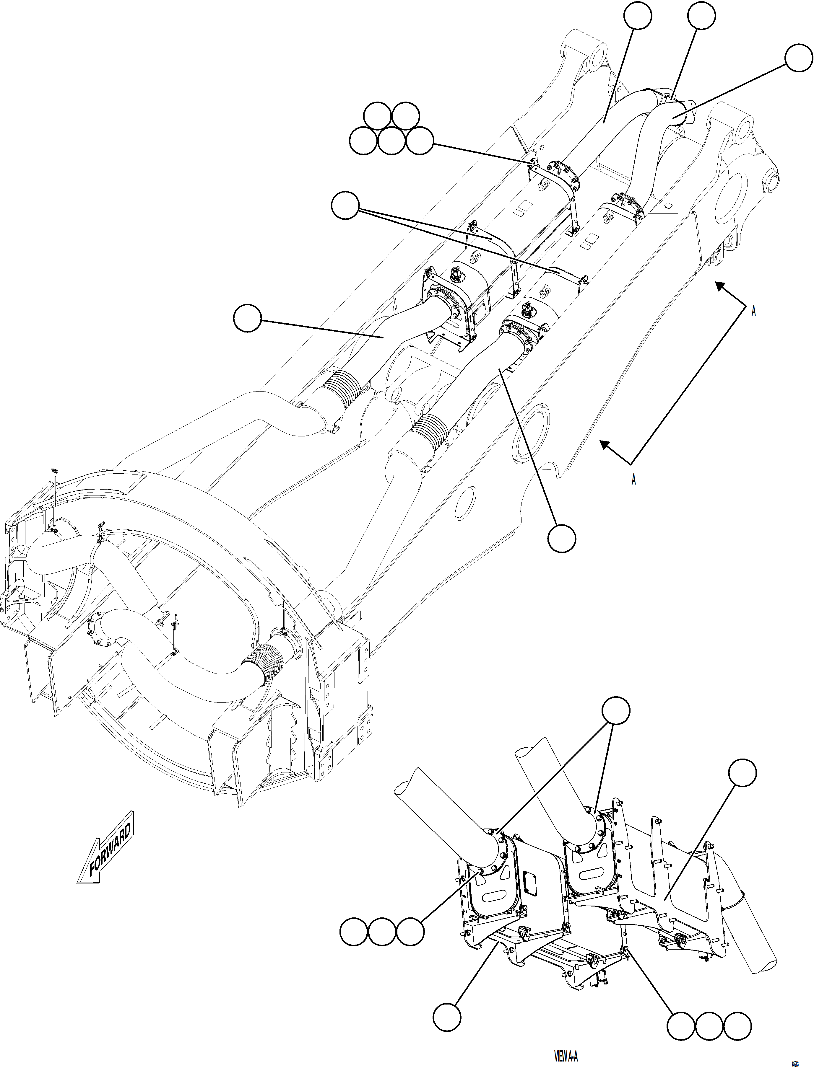Dump Trucks Komatsu / AFE NEW / AFE77-AS 830E-5 S/N A50110 - A50111, A50118  COPPER MOUNTAIN(afe77-as) / EXHAUST PIPING - REAR(028 : 65263)