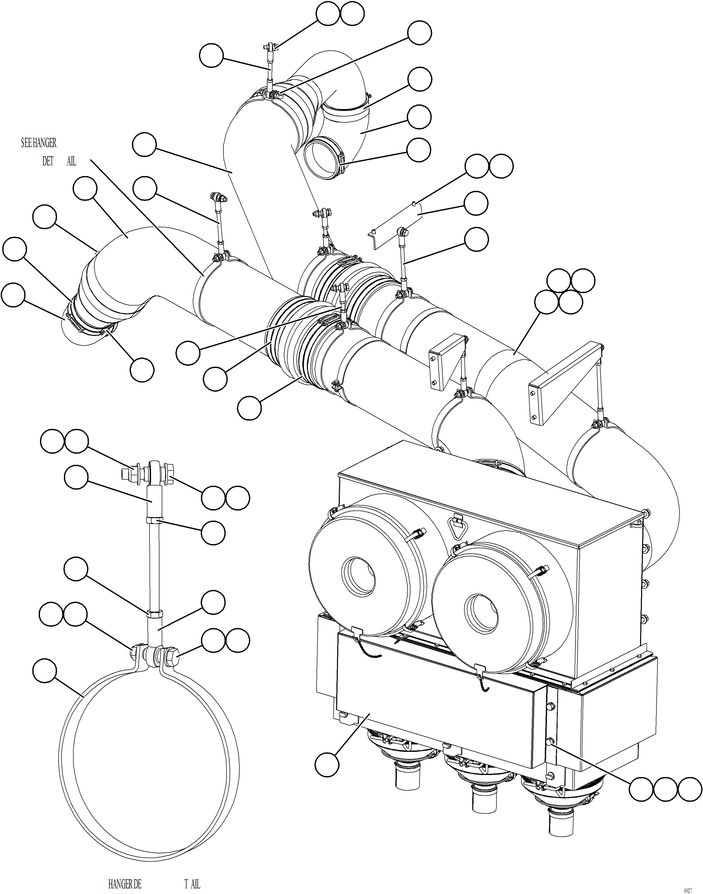 Komatsu parts book diagram for AFE77-AT 830E-5 S/N A50114  GOONYELLA: AIR CLEANER PIPING & INSTALLATION - LH    1/2