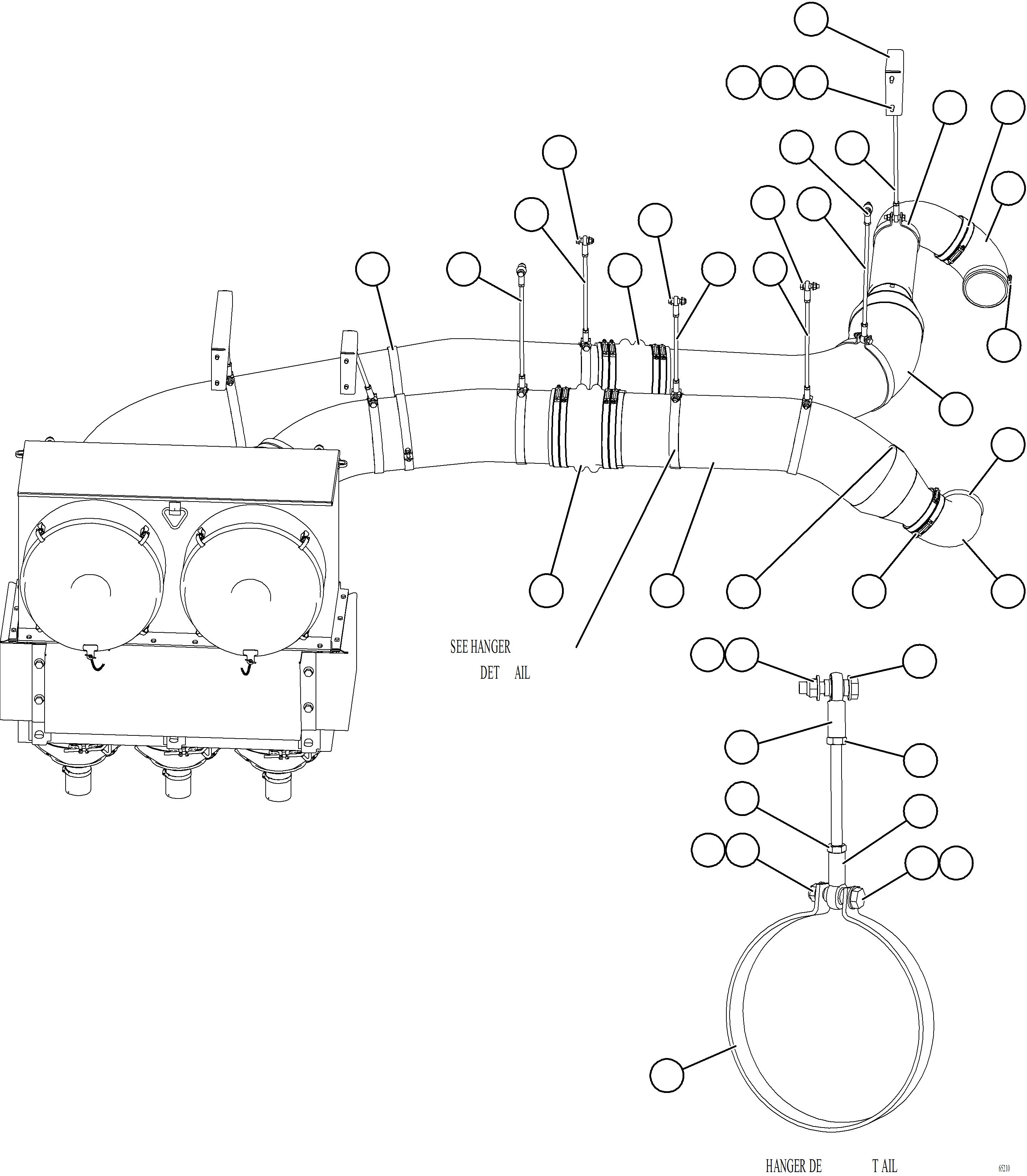 Komatsu parts book diagram for AFE77-AT 830E-5 S/N A50114  GOONYELLA: AIR CLEANER PIPING & INSTALLATION - RH    1/2