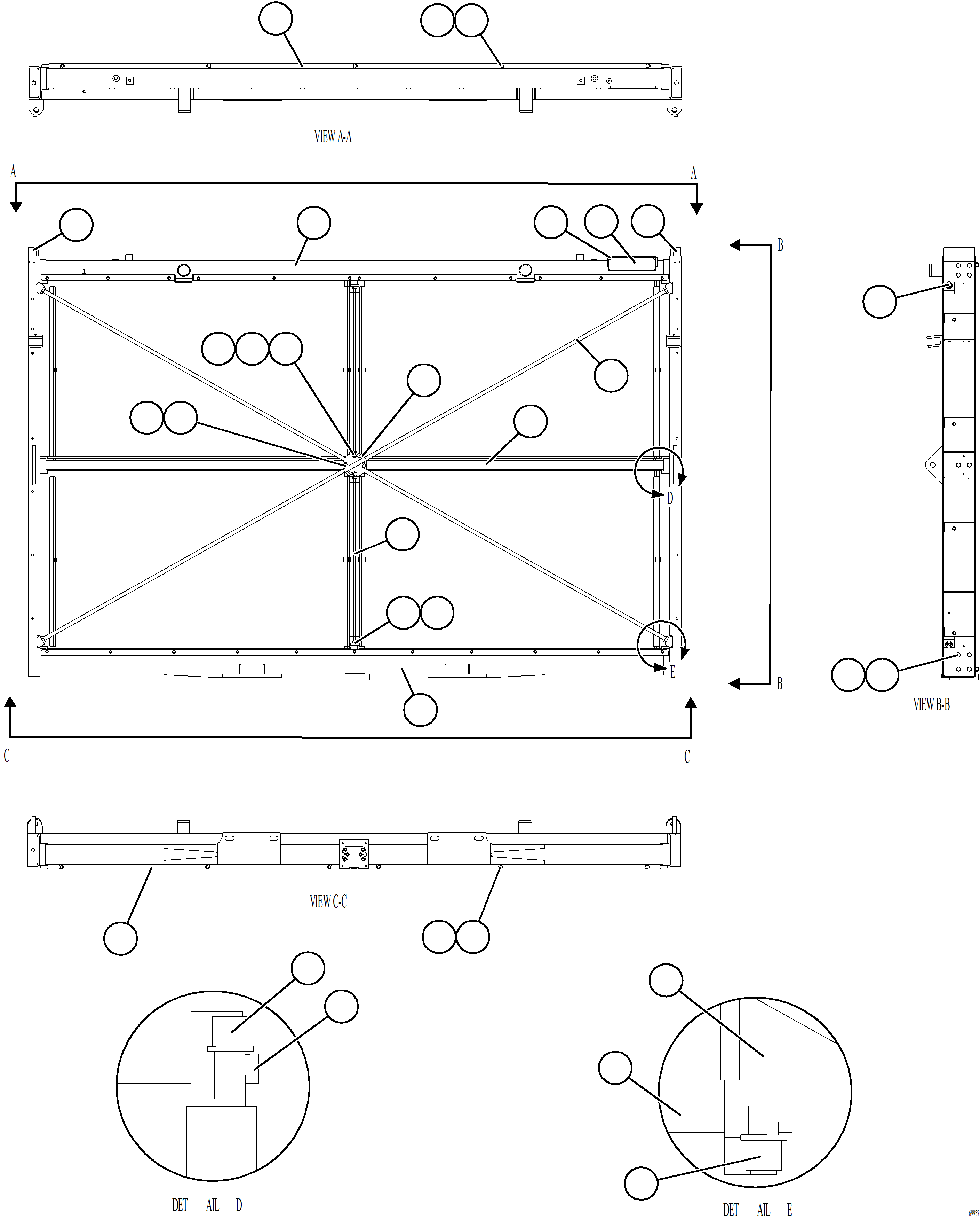 Komatsu parts book diagram for AFE77-AT 830E-5 S/N A50114  GOONYELLA: HIGH TEMPERATURE CORE    58E-03-03000